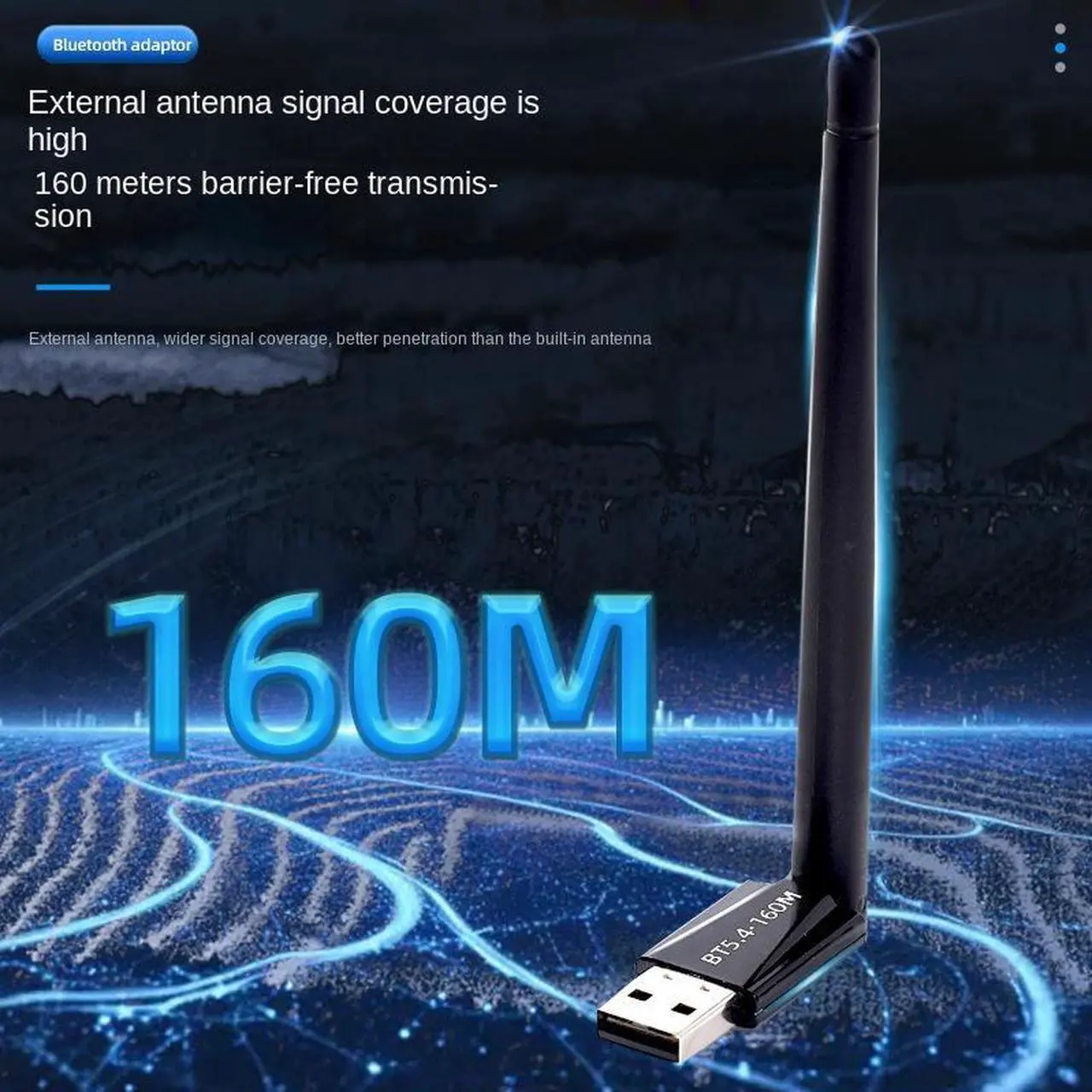 Alt view image 4 of 5 - Hetai Tech RTL8821CU Driverless Dual-Band Wireless Bluetooth Network Card | WiFi Bluetooth Adapter with High Gain Antenna International Version  No Warranty