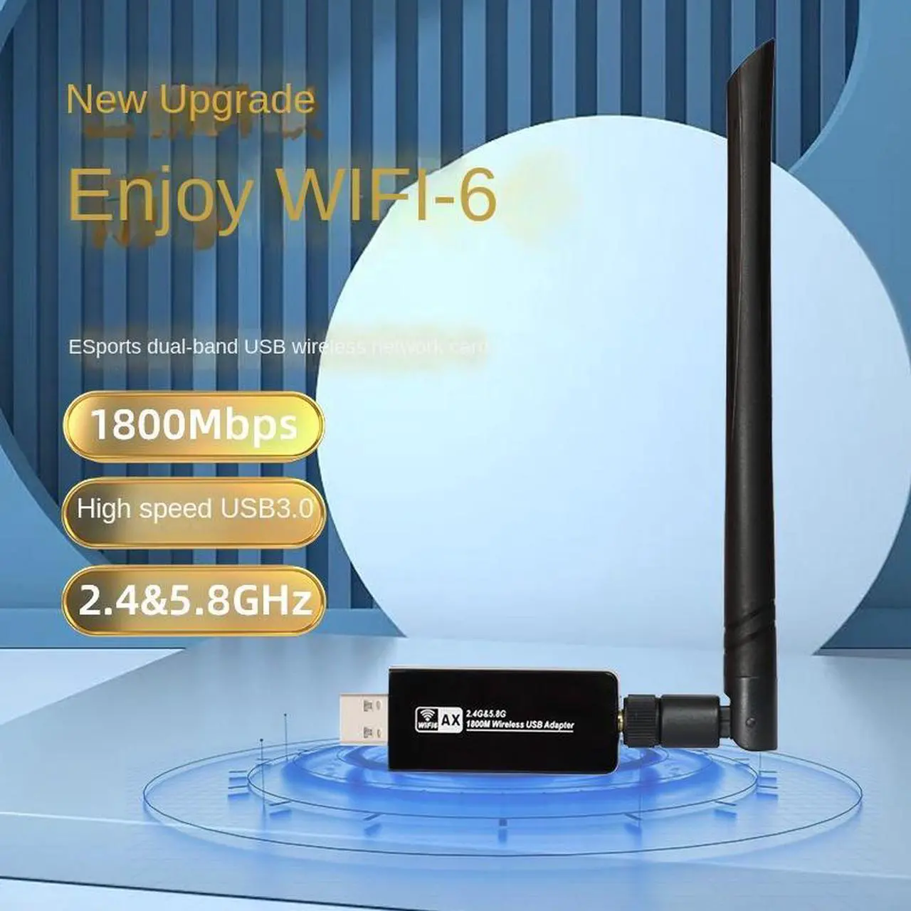 Alt view image 3 of 5 - Hetai Tech RTL8821CU Driverless Dual-Band Wireless Bluetooth Network Card | WiFi Bluetooth Adapter with High Gain Antenna International Version  No Warranty