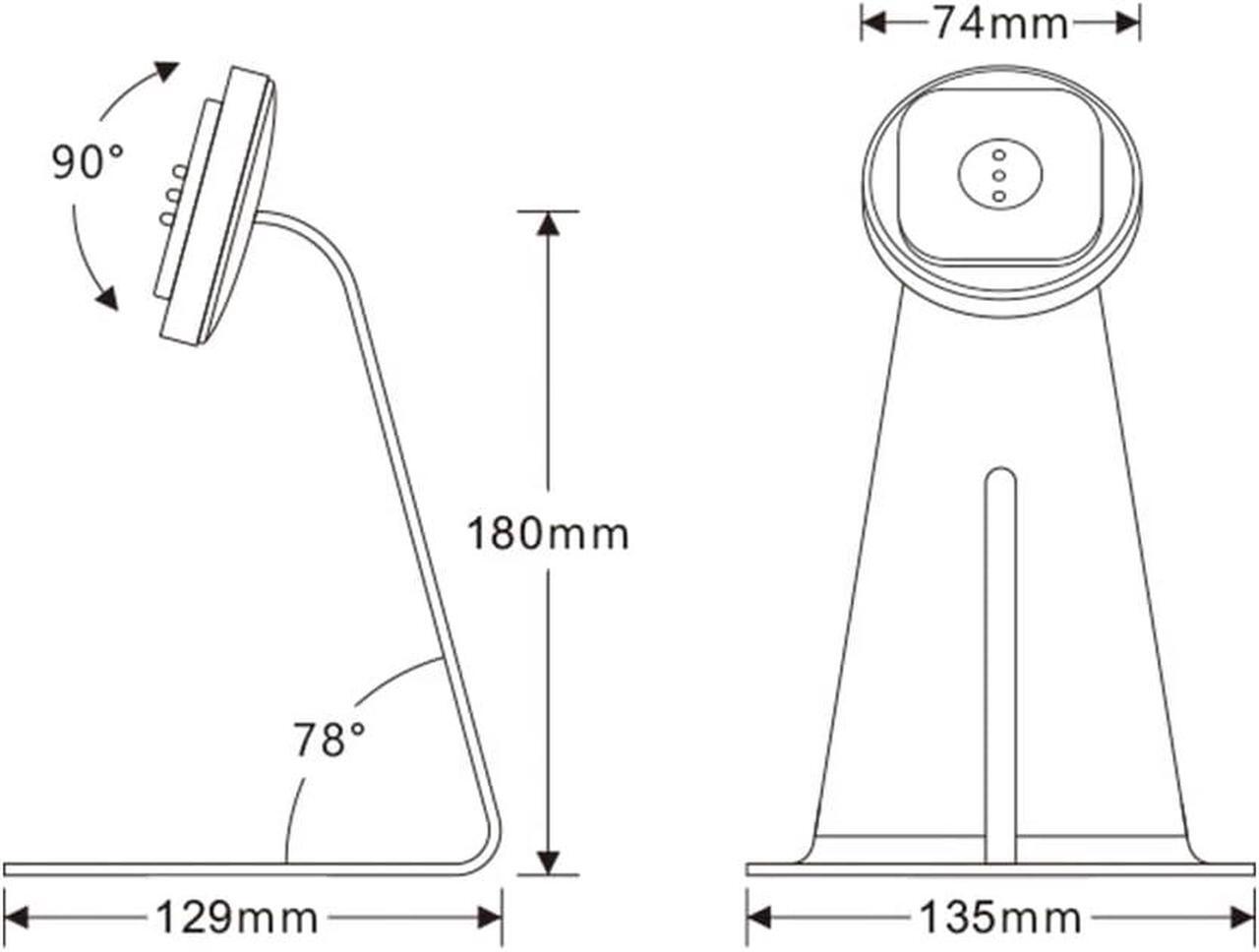 Alt view image 7 of 7 - Emonita Magnetic iPad Stand, with 360° Adjustable and Rotatable Charging Port, Only iPad Stand -silver