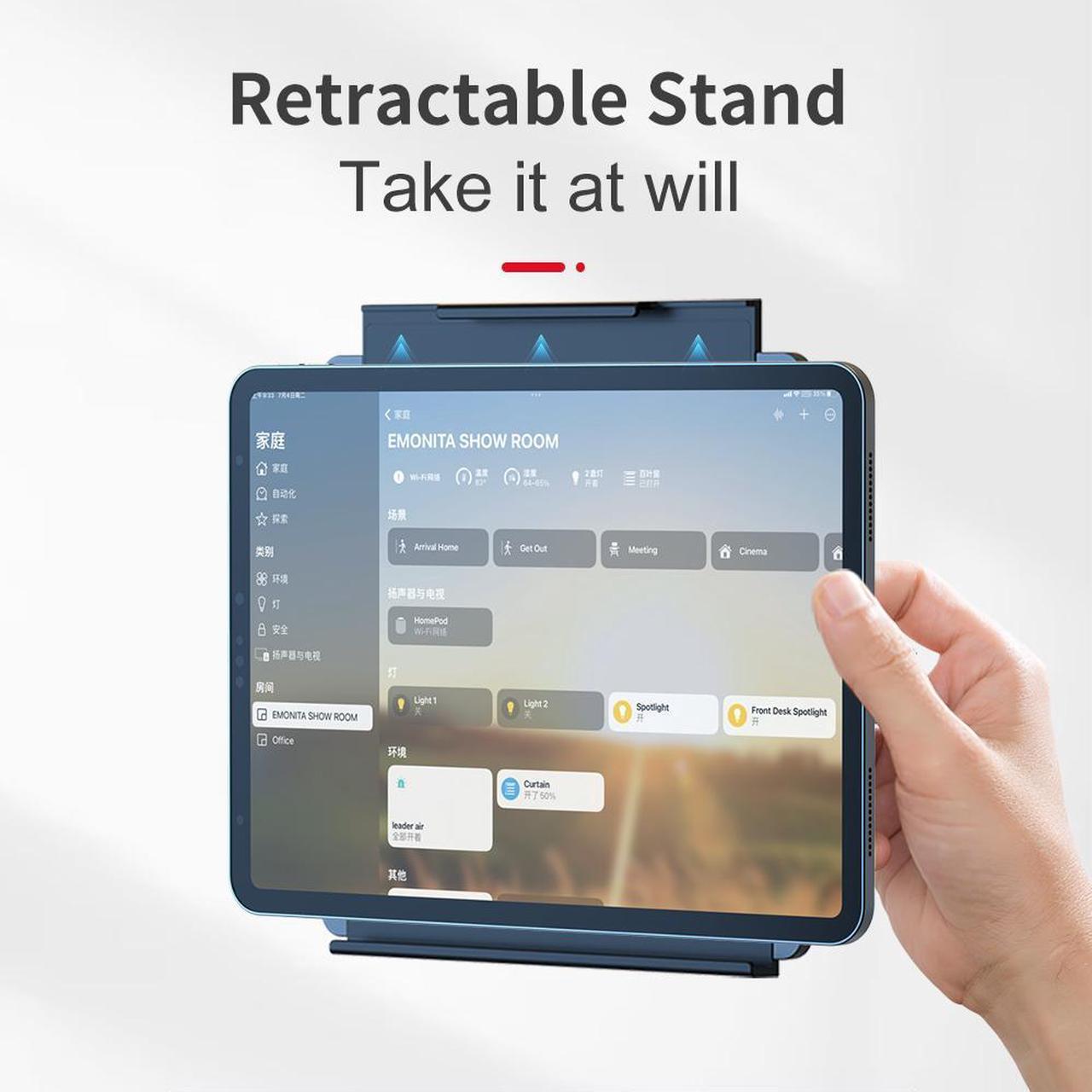 Alt view image 2 of 6 - EMONITA 18W Fast Charging Stand for Tablet PC Durable Aluminum Alloy Wall Mount Bracket Compatible with iPad Honor for Xiaomi