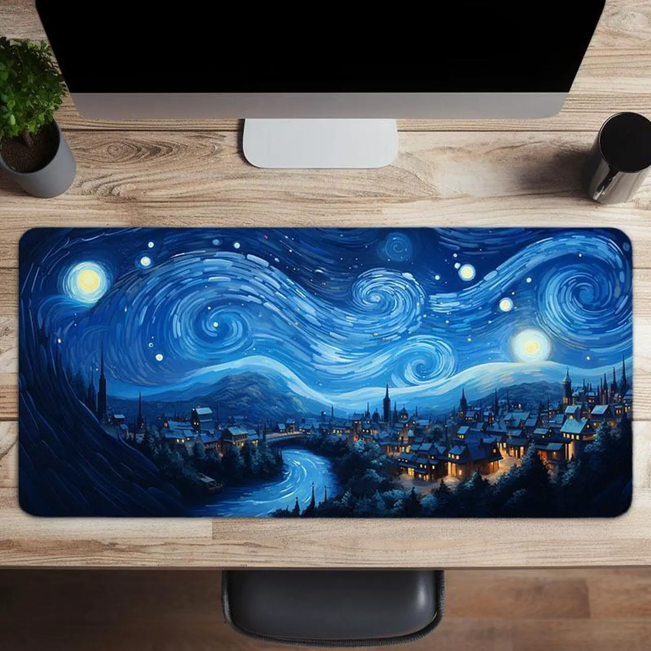 Main image of CZQEPMB Night Starry Sky Space Galaxy Mouse Pad Gamer Computer Large Mousepad Mouse Mat Keyboard Pad -15.7 x 35.4in