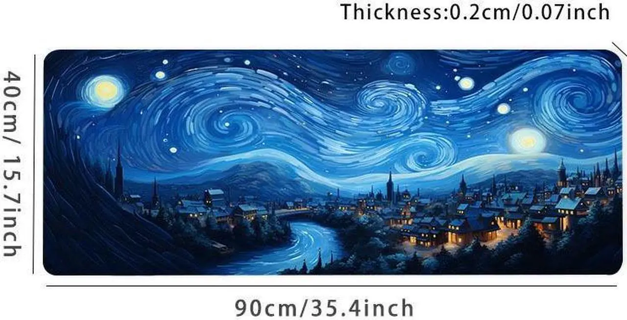 Alt view image 3 of 5 - CZQEPMB Night Starry Sky Space Galaxy Mouse Pad Gamer Computer Large Mousepad Mouse Mat Keyboard Pad -15.7 x 35.4in