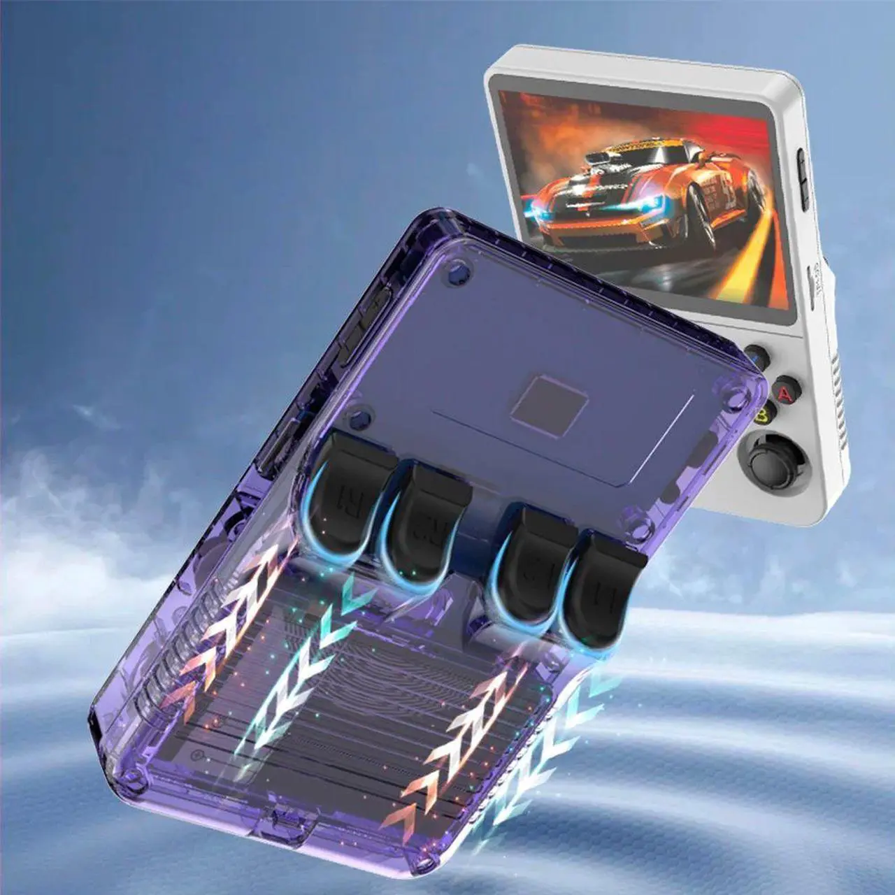 Alt view image 4 of 5 - Nostalgic Handheld Game Machine IPS Screen Mini Game Console 3D Dual-System for Kids and Adults