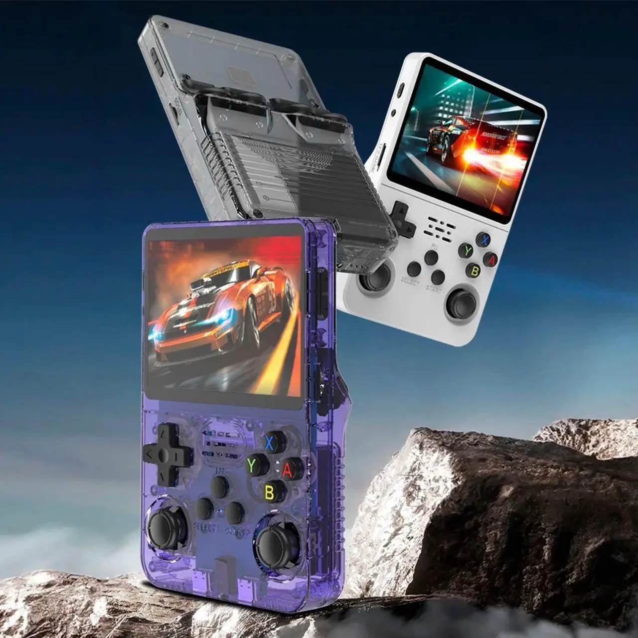 Alt view image 5 of 5 - Nostalgic Handheld Game Machine IPS Screen Mini Game Console 3D Dual-System for Kids and Adults