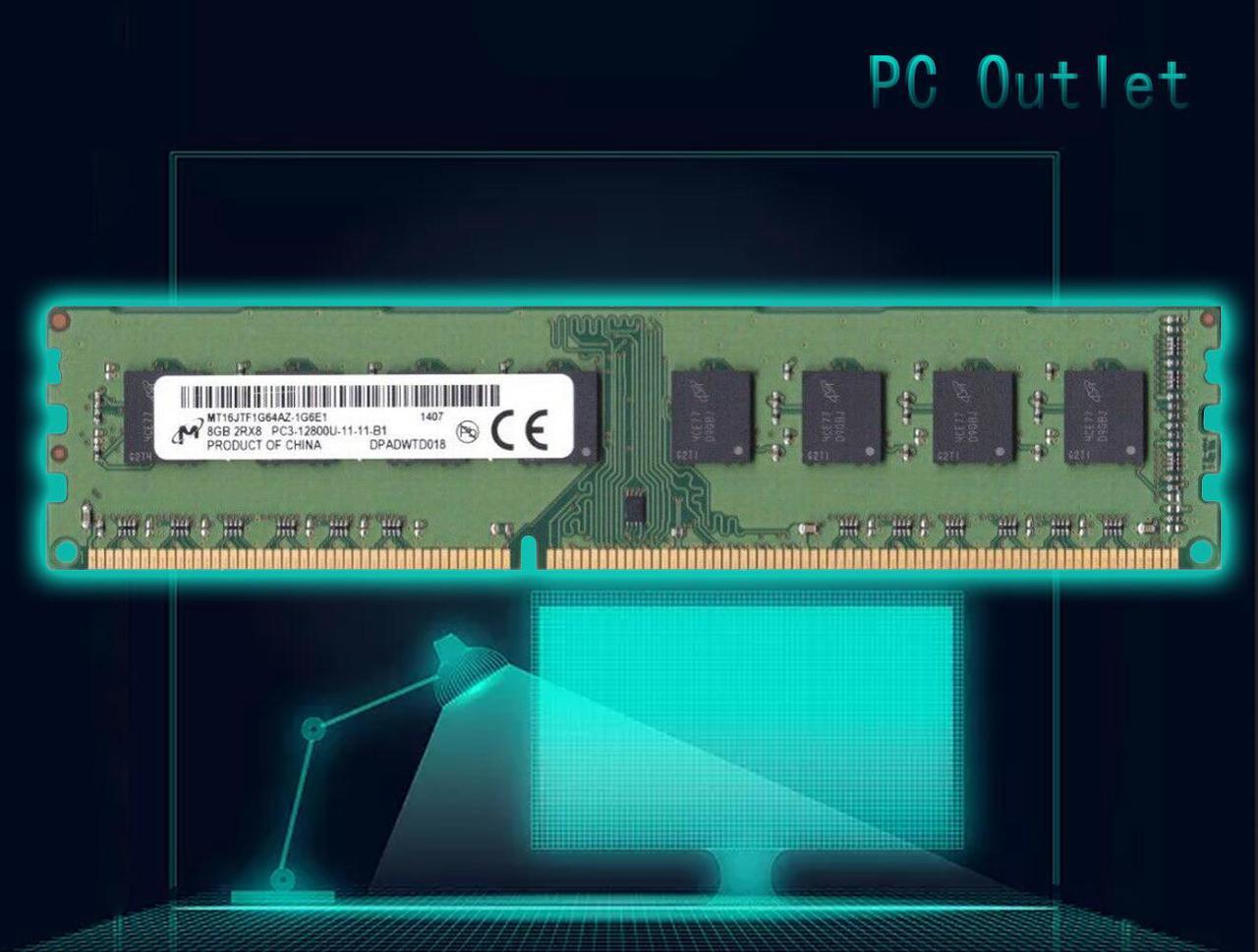 Micron MT16JTF1G64AZ-1G6E1 8GB PC3-12800U DDR3-1600 2Rx8  Memory(UDIMM) 1.5V