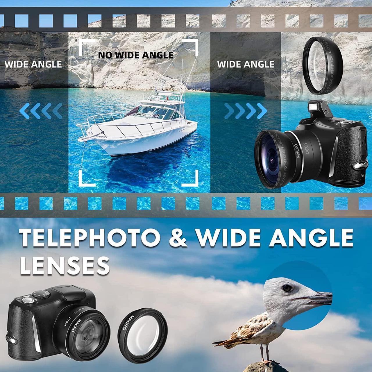 Alt view image 3 of 6 - Digital Camera 4K Ultra HD 48MP Camera Vlogging Camera with Wide Angle Lens Digital Zoom 16 x, 3.0 Inch Screen Compact Camera All-in-One Digital Cameras