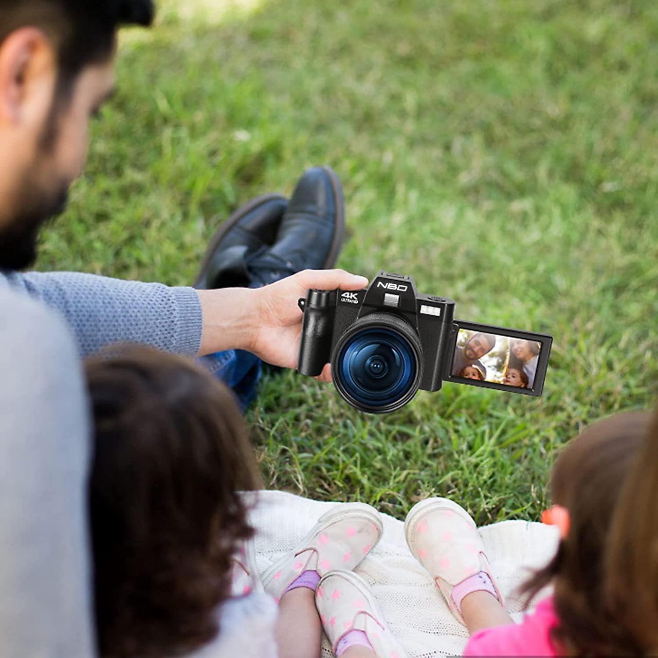 Alt view image 4 of 6 - NBD 4K Digital Camera, 48MP Digital Cameras for Photography. 60FPS Video Camera for Vlogging, Wifi & App Control Vlogging Camera for Youtube, Small Camera with 32GB TF Card.Wide-angle & Macro lens