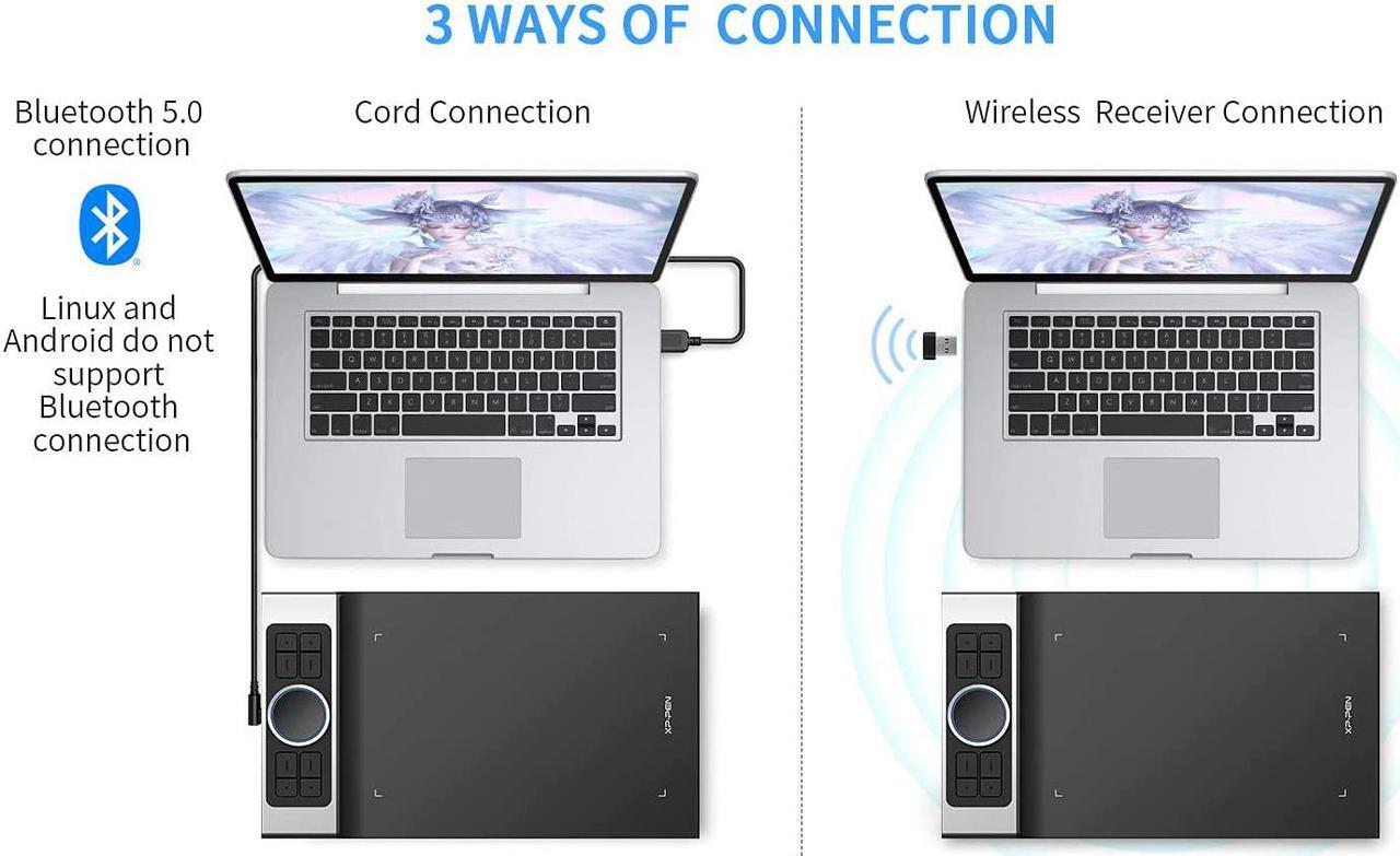 Alt view image 3 of 7 - XP-PEN Deco Pro SW Bluetooth Graphics Tablet Wireless Drawing Tablets Painting Pen Tablet for Drawing and Remote Learning