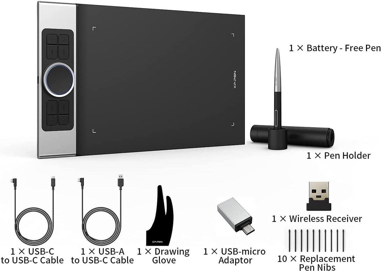 Alt view image 6 of 7 - XP-PEN Deco Pro SW Bluetooth Graphics Tablet Wireless Drawing Tablets Painting Pen Tablet for Drawing and Remote Learning