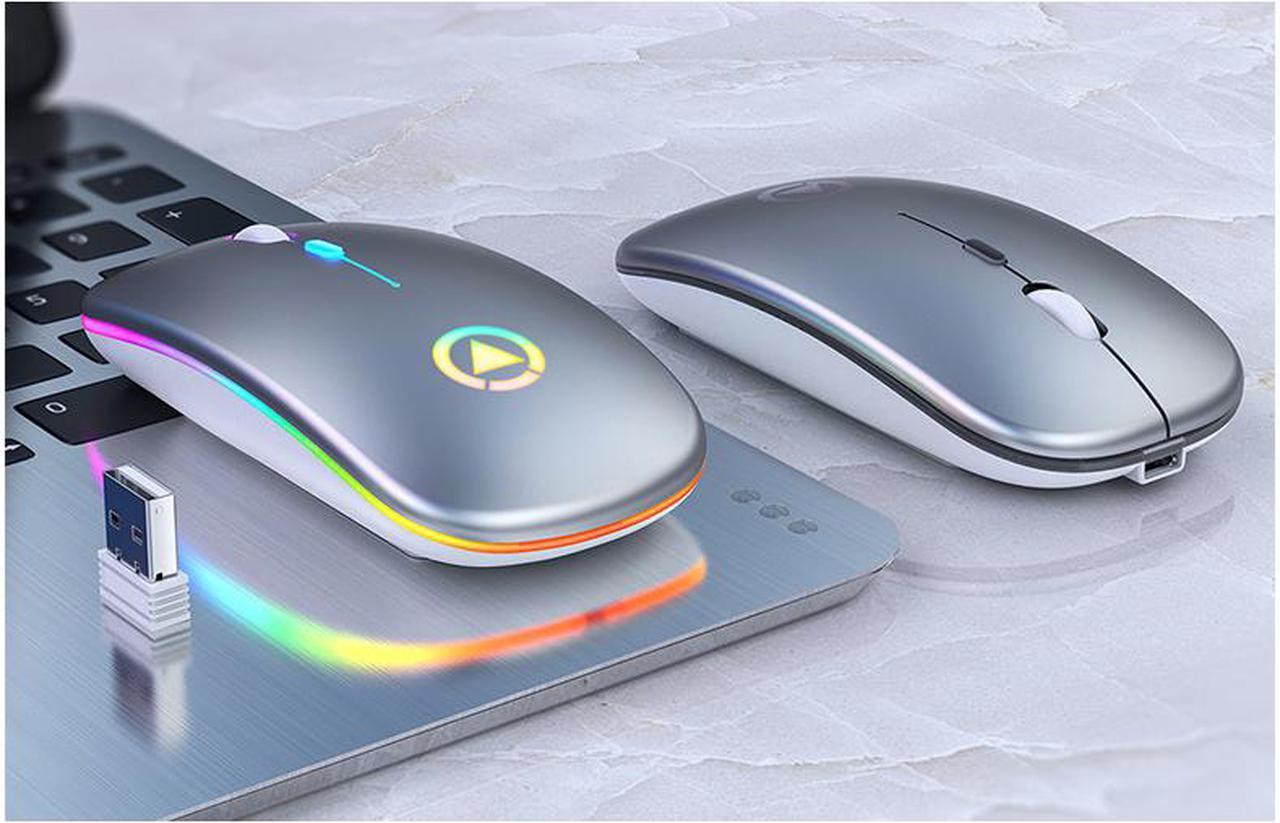 Bluetooth Wireless Mouse, Rechargeable Wireless Mouse for MacBook, Laptop, MacOS 10.10, Android 5.0, Windows 8 or Above