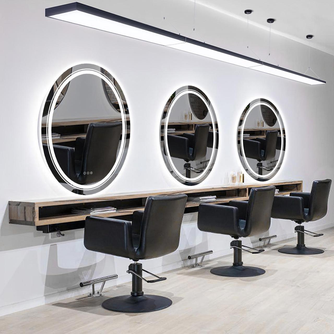 Alt view image 4 of 7 - Jumbo Oval  LED Backlit Light Bathroom Mirror Antifog  Wall Mount Dimmable Makeup Mirror