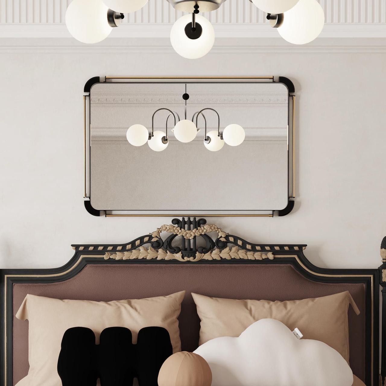 Alt view image 3 of 7 - UNHO Farmhouse Industrial Iron Pipe Mirror Rustic Rectangular Wall Decorative Vanity Mirror Living Room Entrance