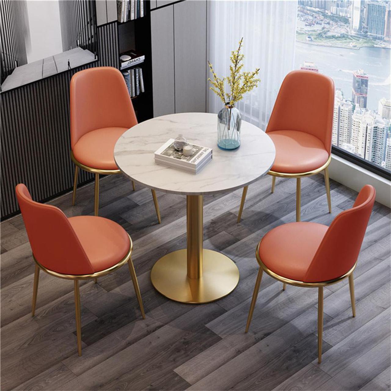 Alt view image 2 of 7 - Anti-Tipping Bistro Bar Table Stone-Top OfficeTable DiningTable with Steel Pedestal