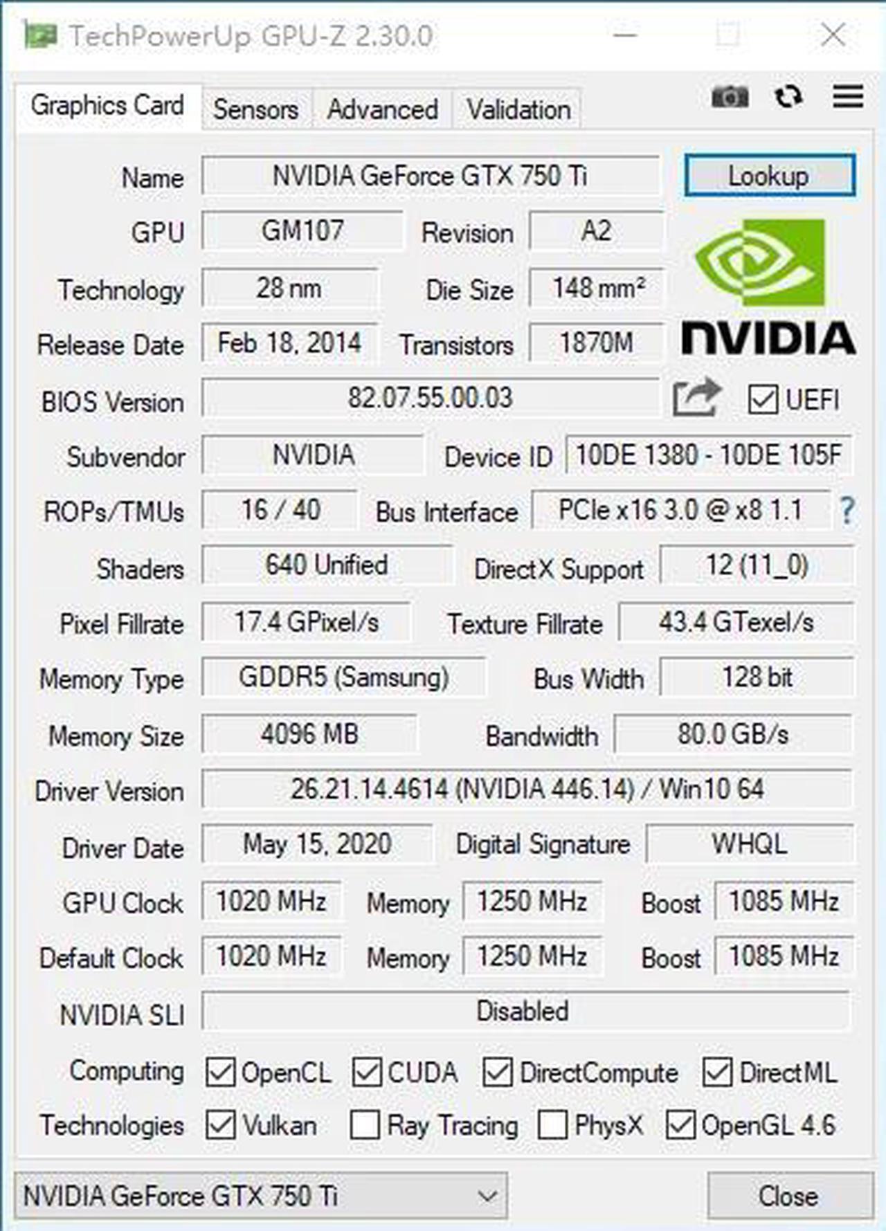Alt view image 5 of 5 - GTX 750TI 4G graphics card 128Bit GDDR5 5000MHz 1020MHz HDMI DVI DP 28Nm 640Units 70W GTX 750TI 4G Video Car