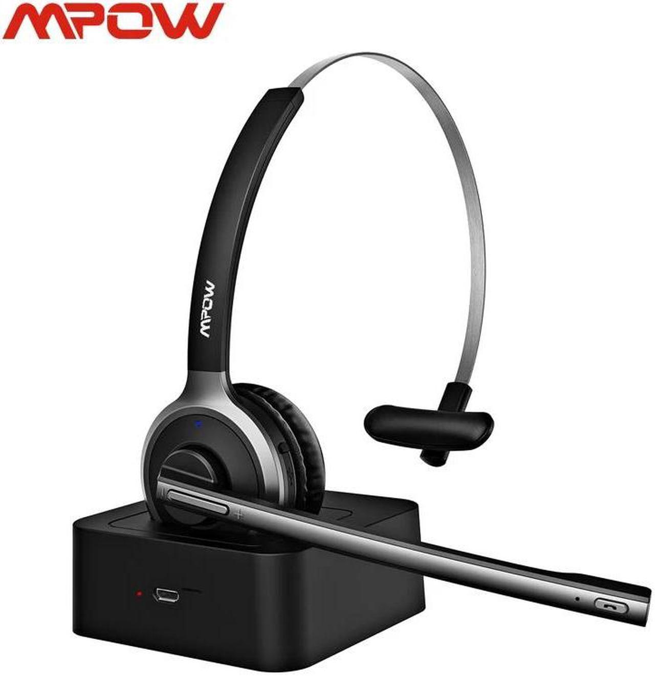 M5 Pro Bluetooth 4.1 Headphones With Mic Charging Base Wireless Headset For PC Laptop Call Center Office 18H Talking Time