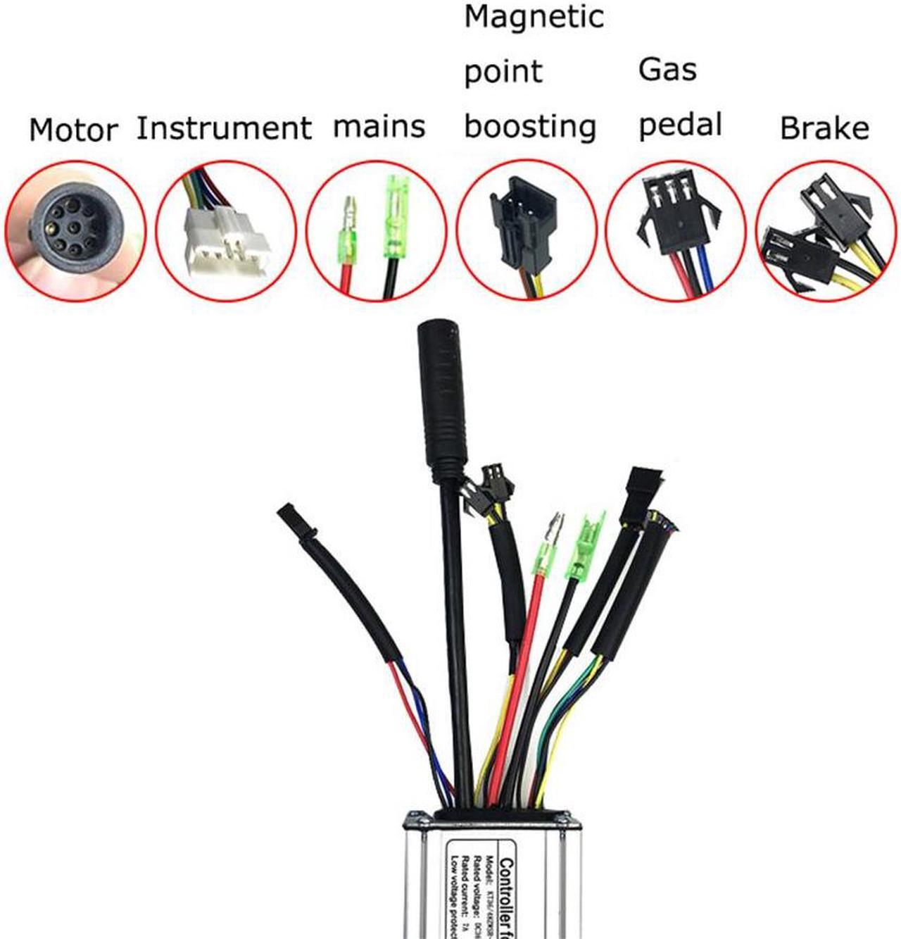 Alt view image 5 of 5 - Paiying 48V/36V 15A Controller For 50W 350W Brushless Motor Electric Bicycle KT Display