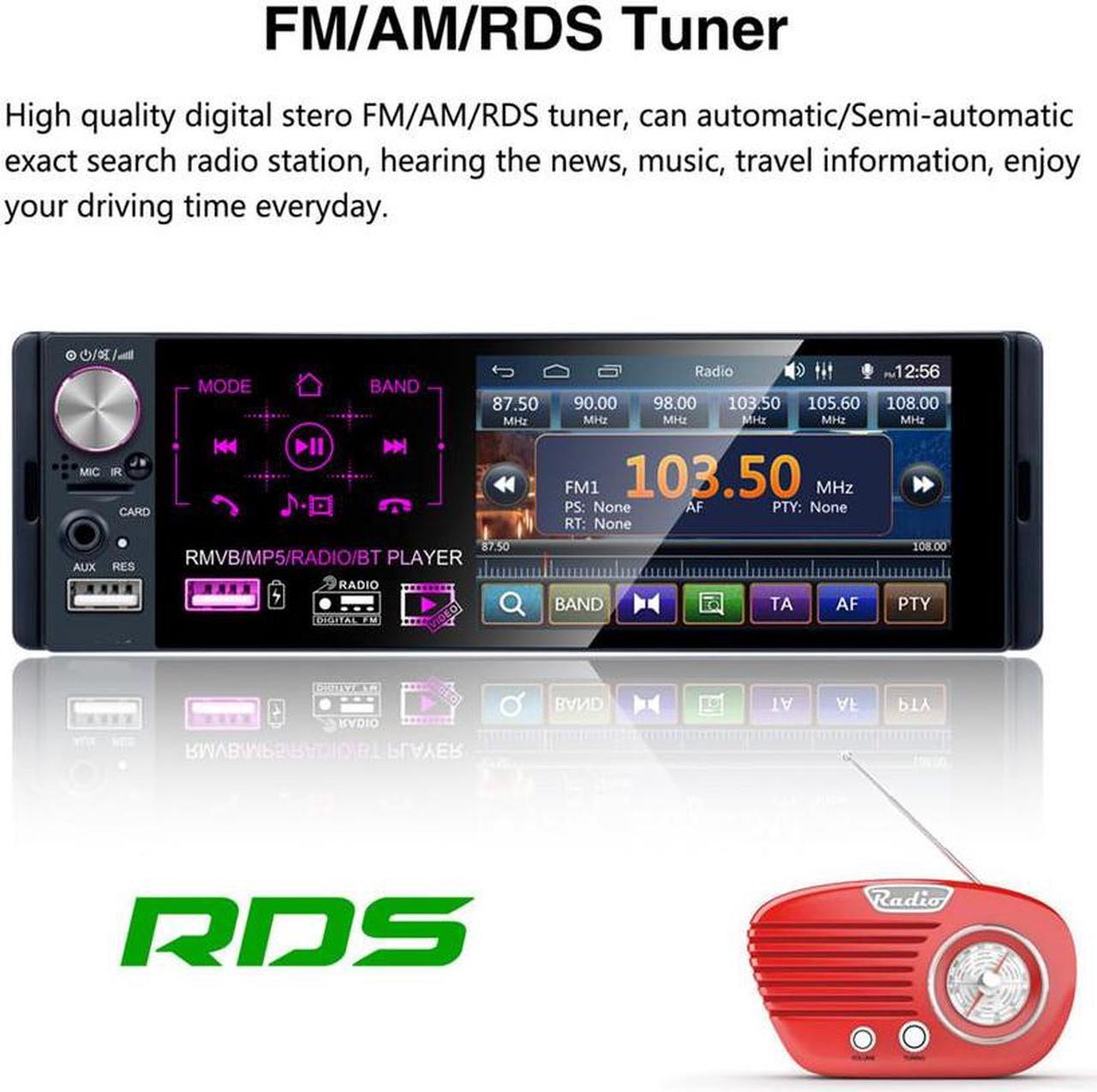 Alt view image 5 of 5 - Furulu Car 4.1" Touch Screen Bluetooth MP5 Player AM FM Radio RDS+Dynamic Track Camera