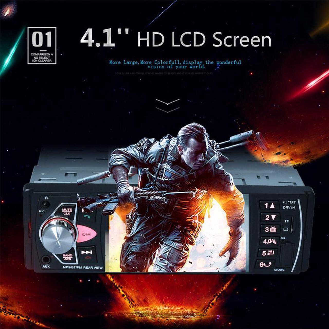 Alt view image 4 of 5 - Acaigel Car Radio MP5 Player USB 4.1'' HD TFT 12V Stereo Camera IN OUT FM/AUX Bluetooth