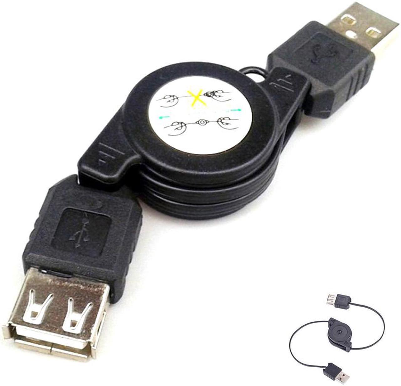 31 inch USB 2.0 A male to A female extension retractable USB cable