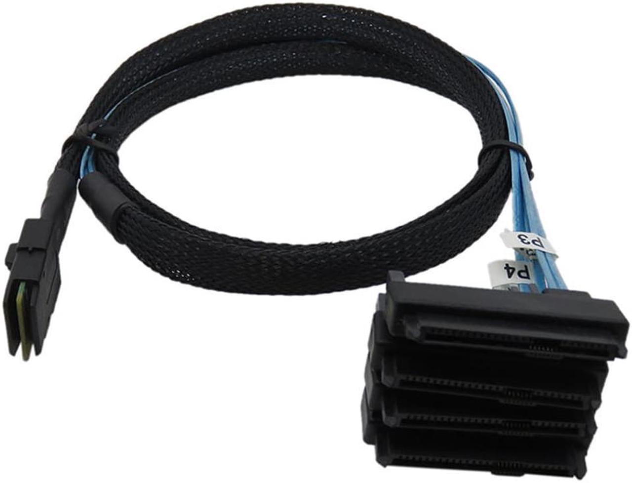 FYUU Mini SAS 36Pin SFF-8087 to 29+15Pin 4 x SFF-8482 SATA Power Cable 1m