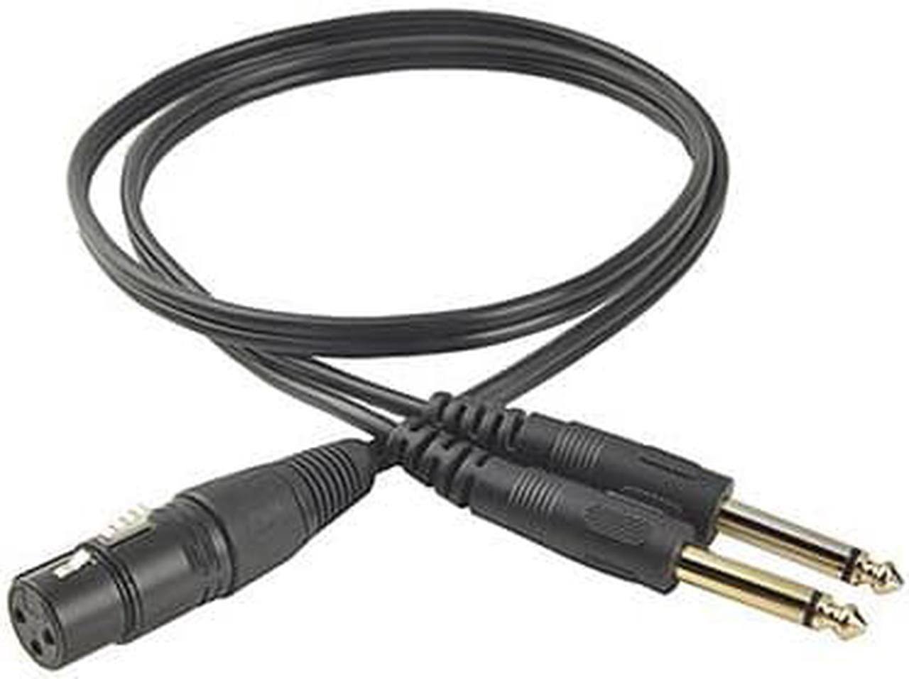 FYUU 3 Pin XLR Female to Dual 1/4" 6.35mm Mono Male Stereo Y Splitter Cable 1M