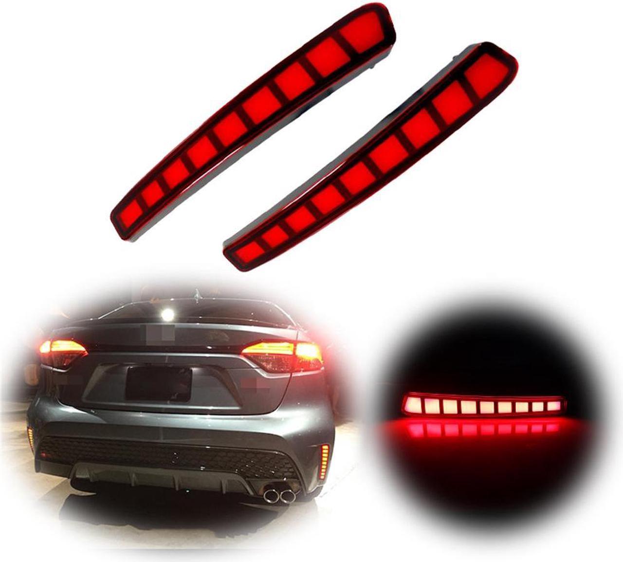 Acaigel 2X LED Red Rear Bumper Reflectors Tail Brake Lights For Toyota Corolla 2020-2021