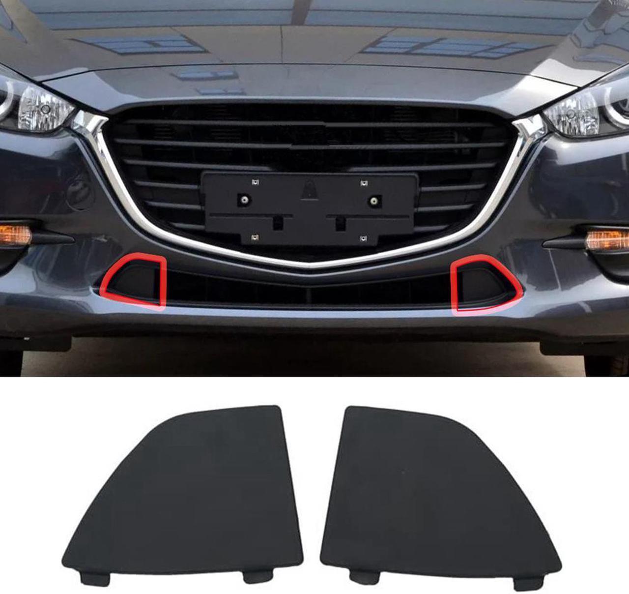 2Pcs Front Bumper Lower Grille Tow Hook Cover For Mazda 3 2017-2018