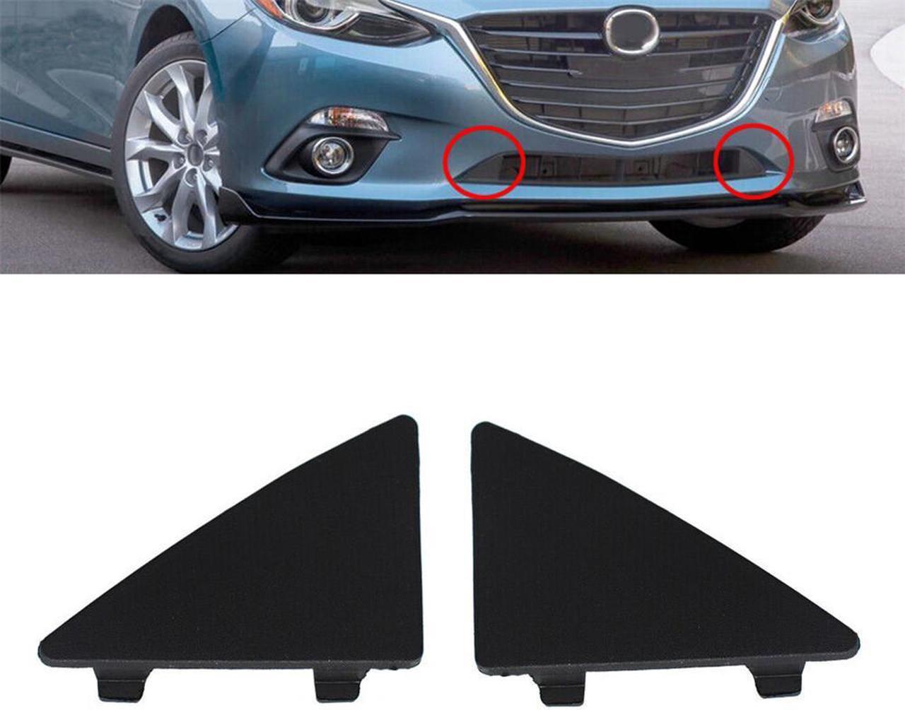 2Pcs Front Bumper Lower Grille Triangle Cap Tow Hook Cover For Mazda 3 2014-2016