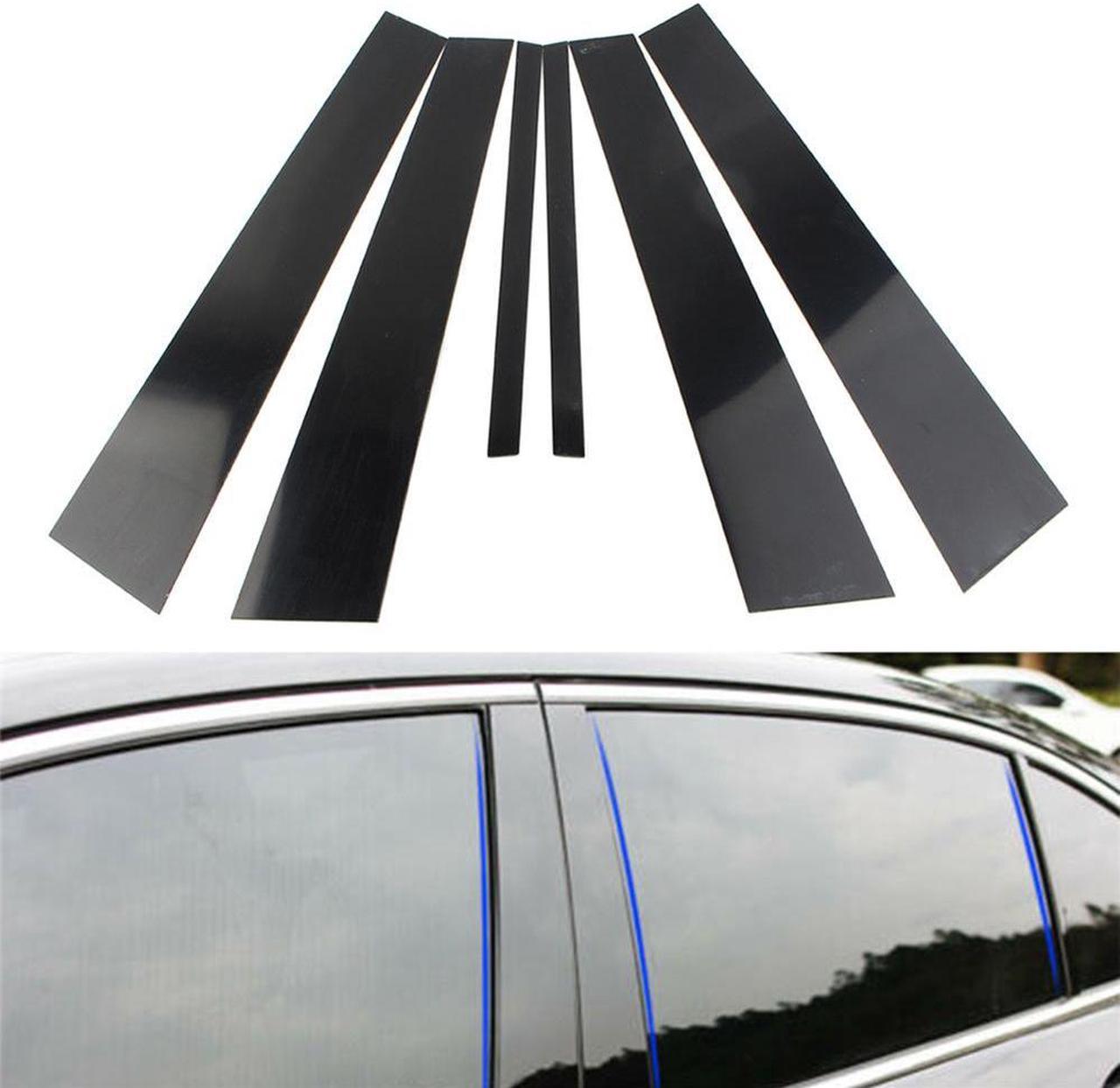 FYUU 6 Pcs Door Cover Piano Window Trim Kit Black Pillar Posts For Acura TL 04-08