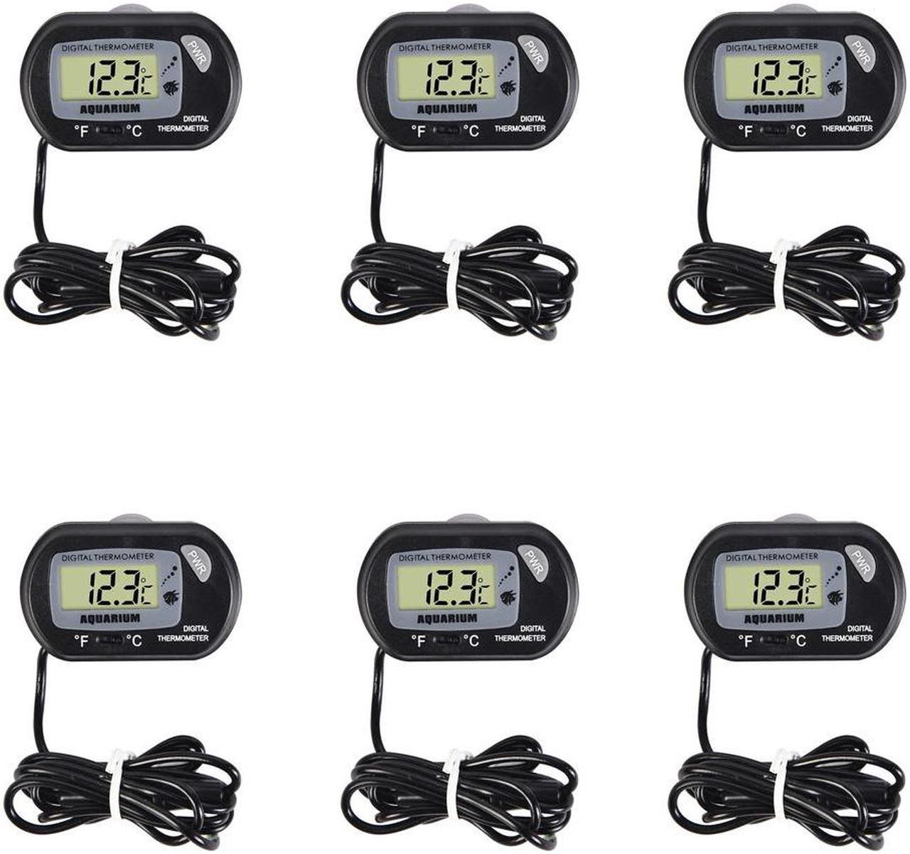 6pcs Digital Aquarium Thermometer with Sensor Probe and Suction Cup LCD Display