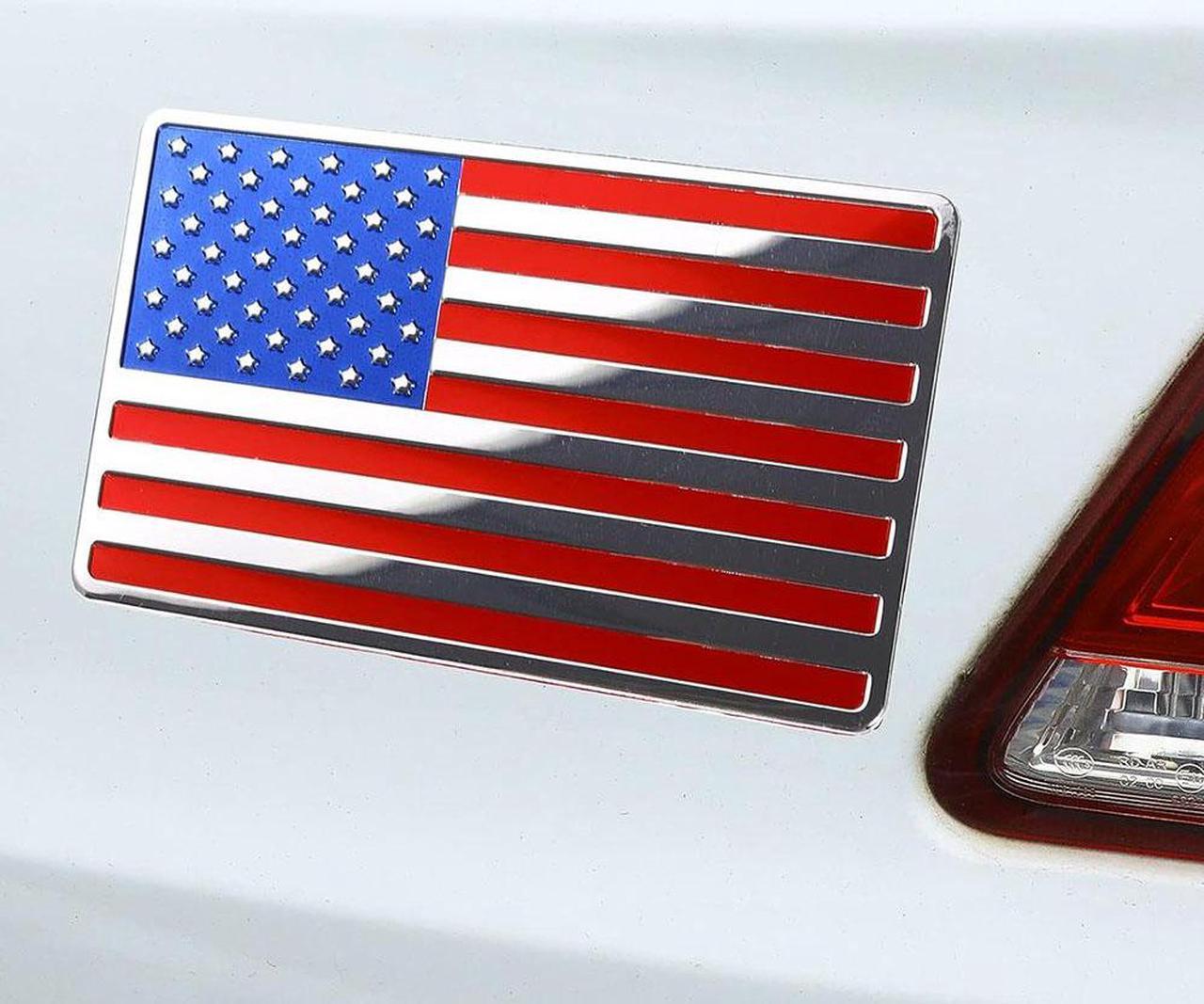 2Pcs Car Truck 3D Metal USA Flag Sticker American Decal Body Emblem