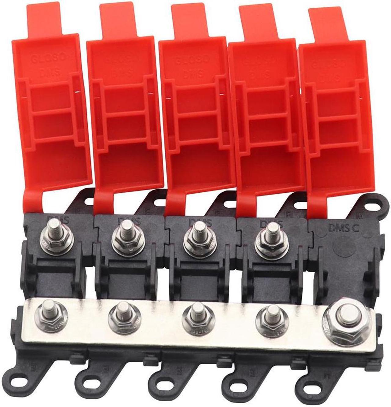 Distribution Block 1 IN 4 Out 4-way Fuse Holder 200A Multi-pole Fuse Block