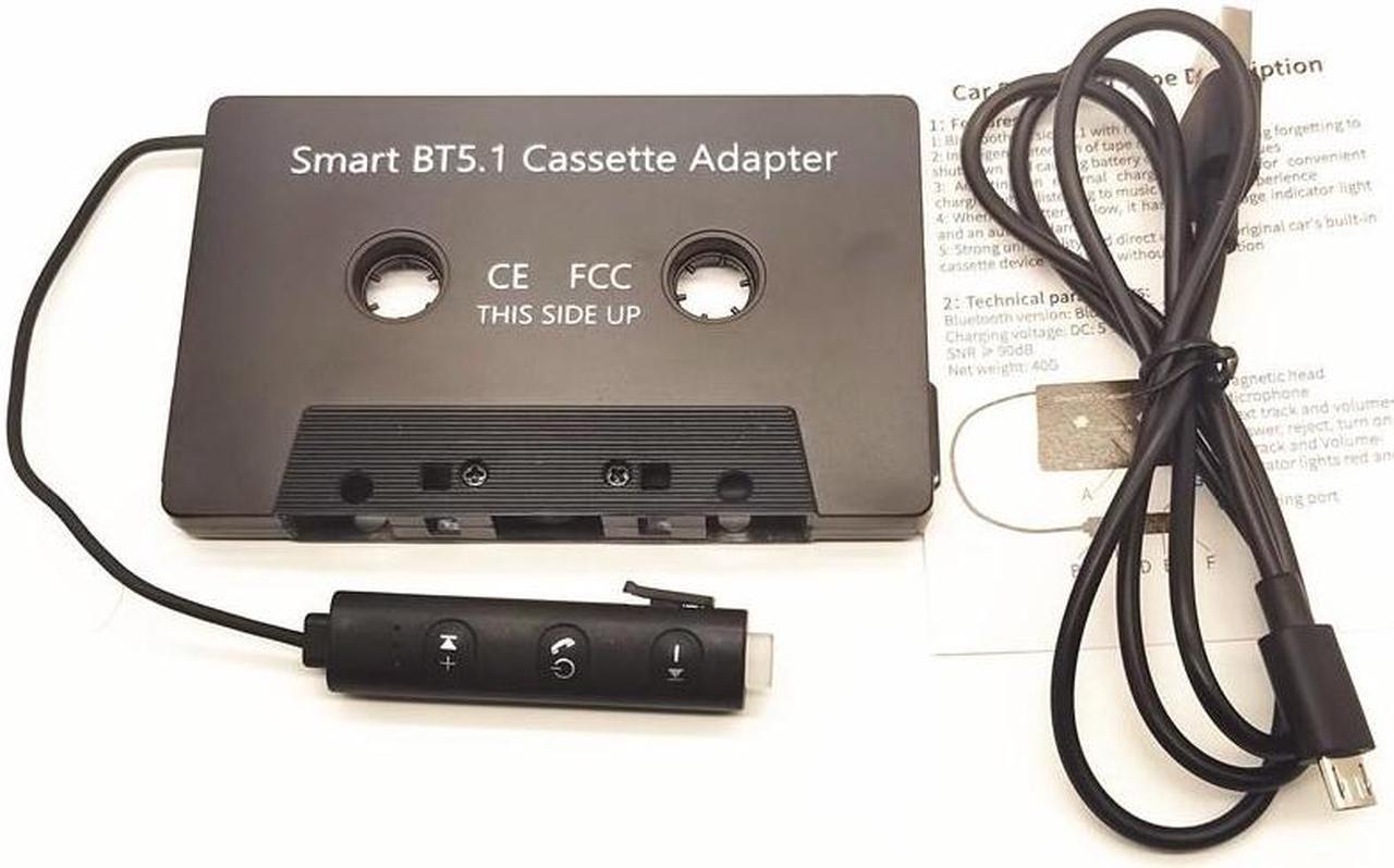 Bluetooth 5.1 Cassette Converter Car Tape Stereo Audio Handsfree Adapter