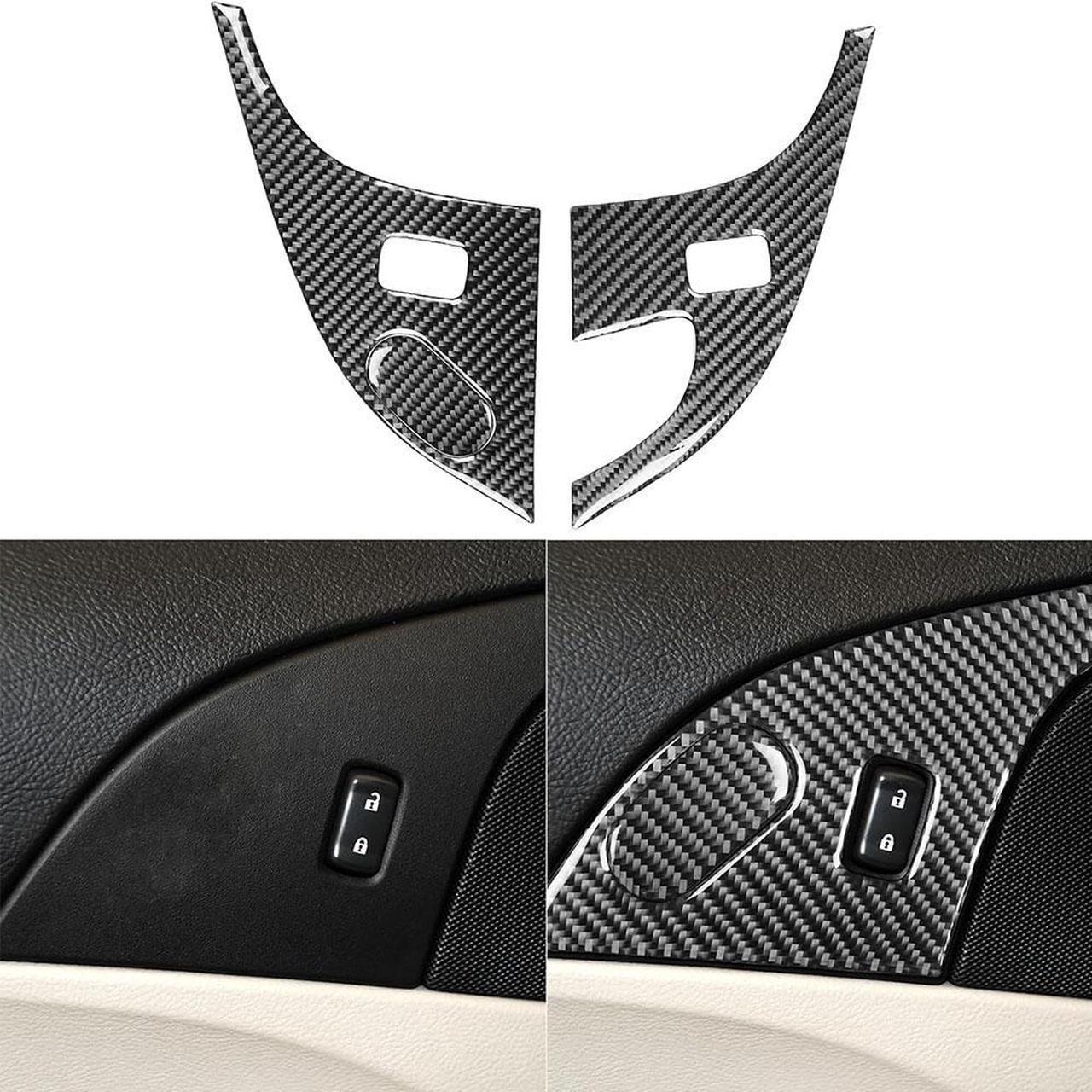 Paiying 1x Car Interior Door Lock Panel Trim Sticker For Chevrolet Corvette C6 2005-2013