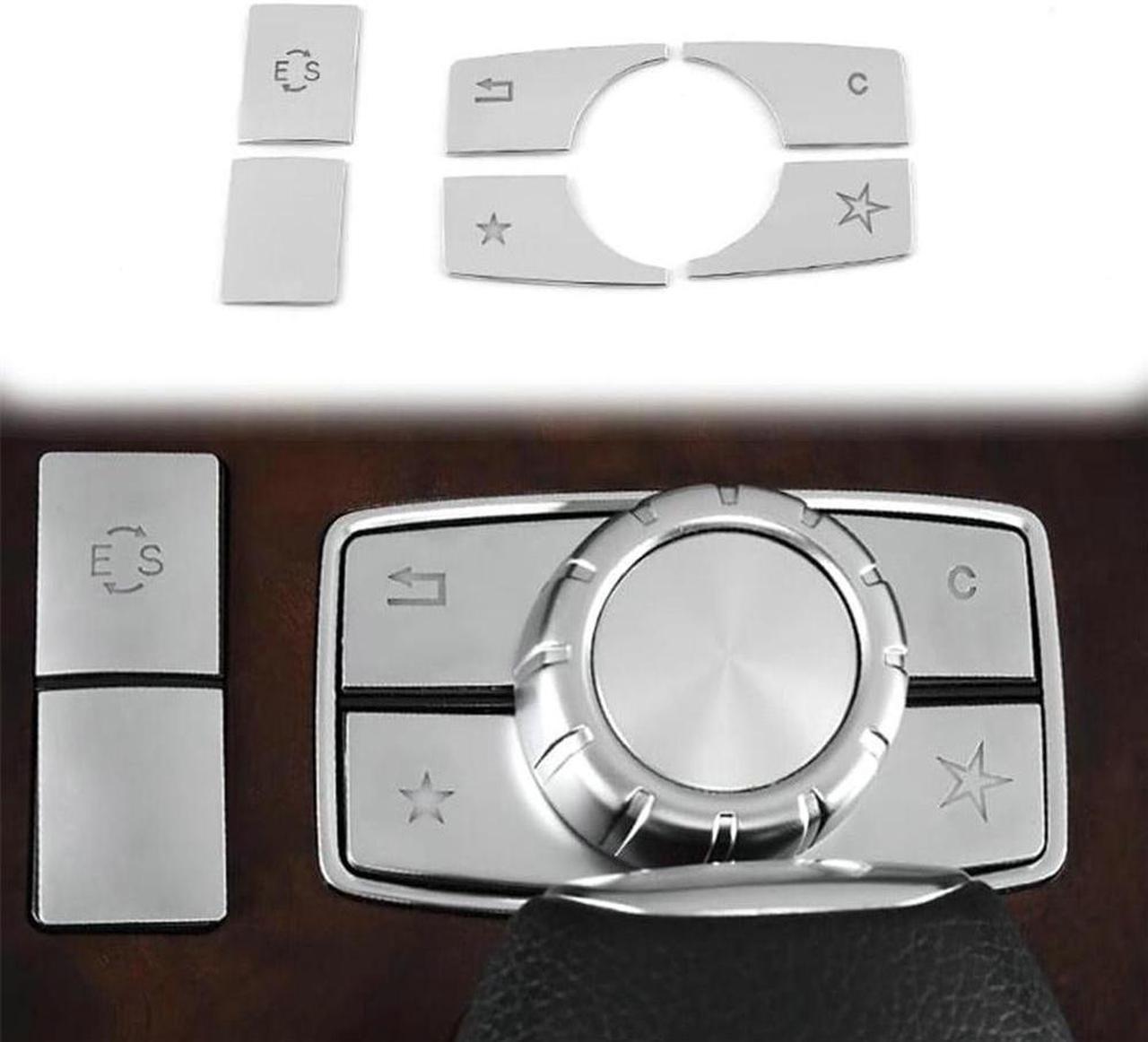 Yassdwbn 6Pcs Center Console Multimedia Button Trim Cover For Benz E Class W212 2010-2015