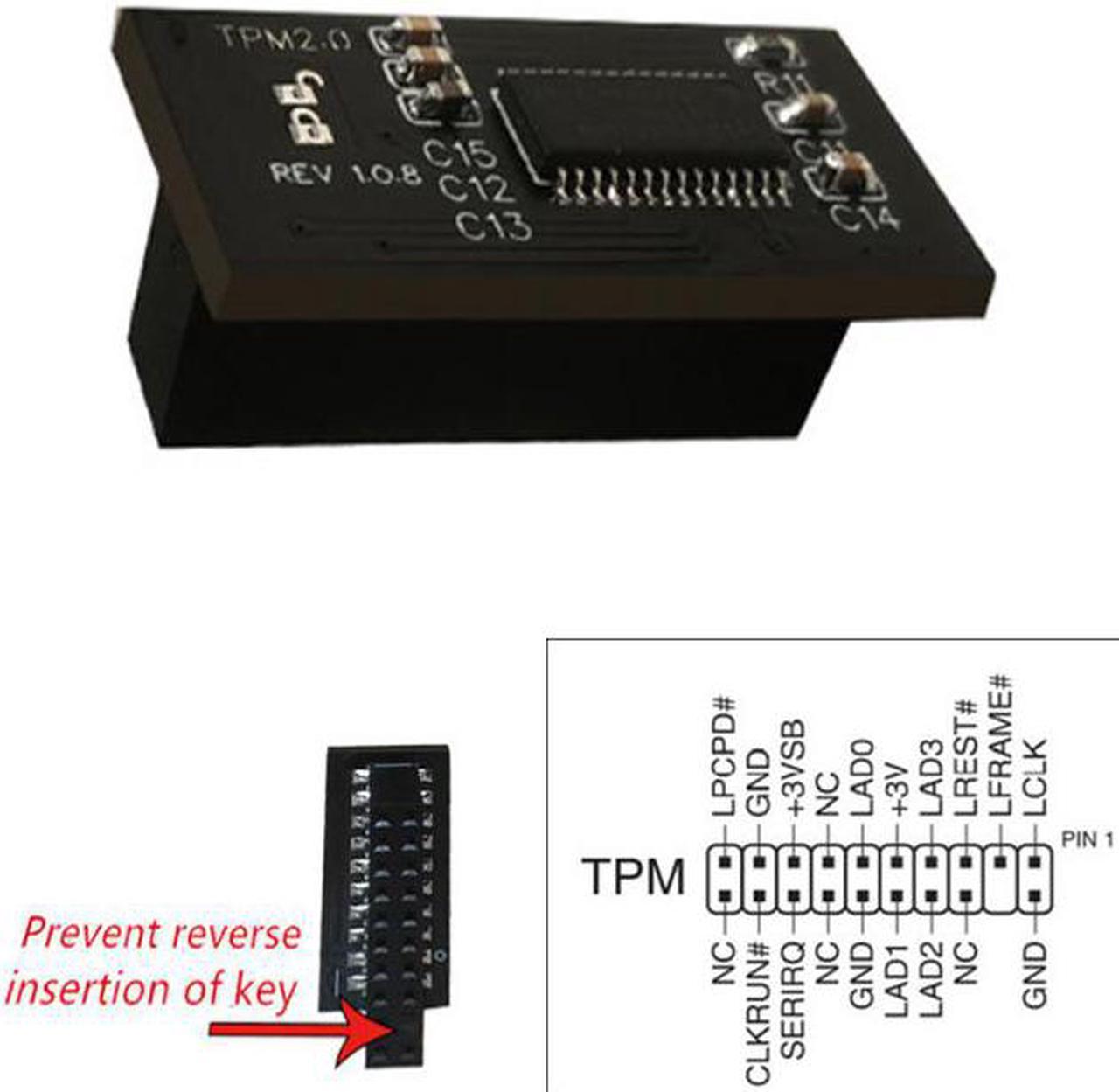 1Piece 20 Pin TPM 2.0 Module for ASUS TPM-L R2.0 Compatible Windows 11