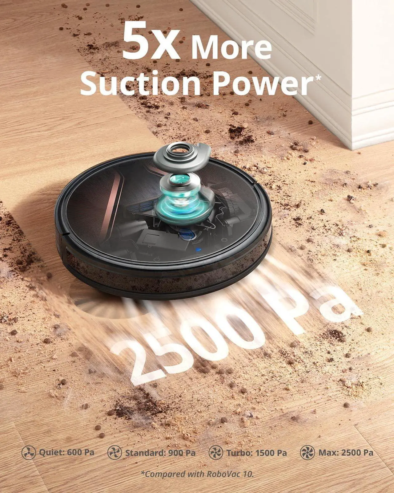 Alt view image 5 of 6 - eufy by Anker, RoboVac G20 Hybrid, Robot Vacuum, Smart Dynamic Navigation, 2500 Pa Strong Suction, 2-in-1 Vacuum and Mop, Ultra-Slim, App, Voice Control, Compatible with Alexa, Ideal for Daily Messes