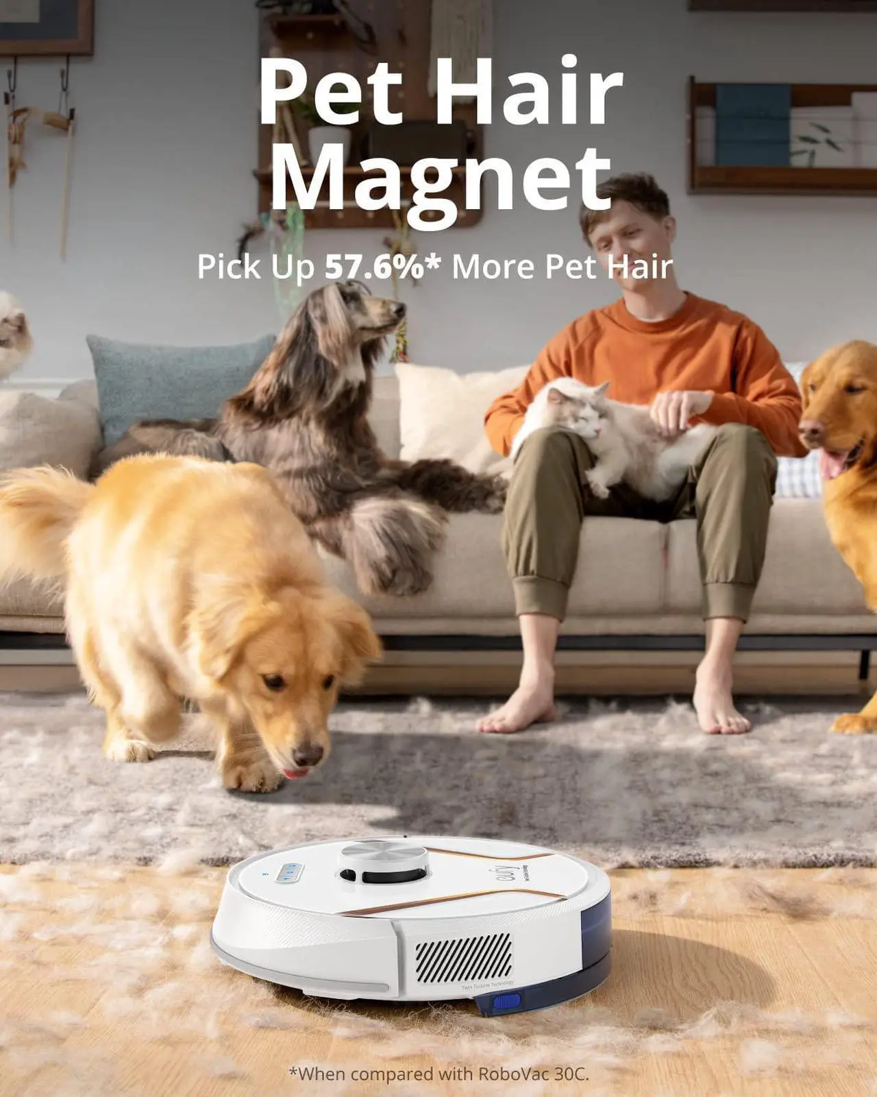 Alt view image 4 of 7 - eufy by Anker, RoboVac X8 Hybrid, Robot Vacuum and Mop Cleaner with iPath Laser Navigation, Twin-Turbine Technology generates 2000Pa x2 Suction, AI. Map 2.0 Technology, Wi-Fi (White)
