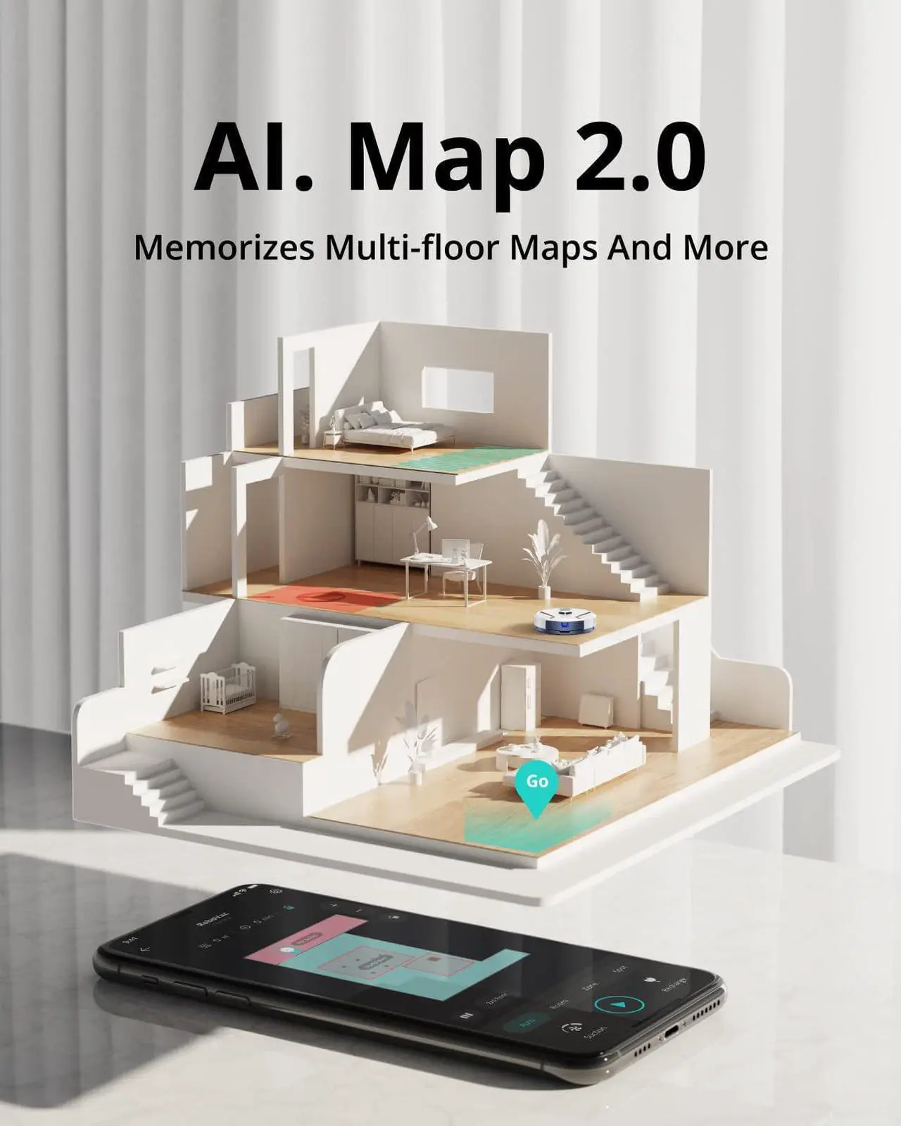 Alt view image 6 of 7 - eufy by Anker, RoboVac X8 Hybrid, Robot Vacuum and Mop Cleaner with iPath Laser Navigation, Twin-Turbine Technology generates 2000Pa x2 Suction, AI. Map 2.0 Technology, Wi-Fi (White)
