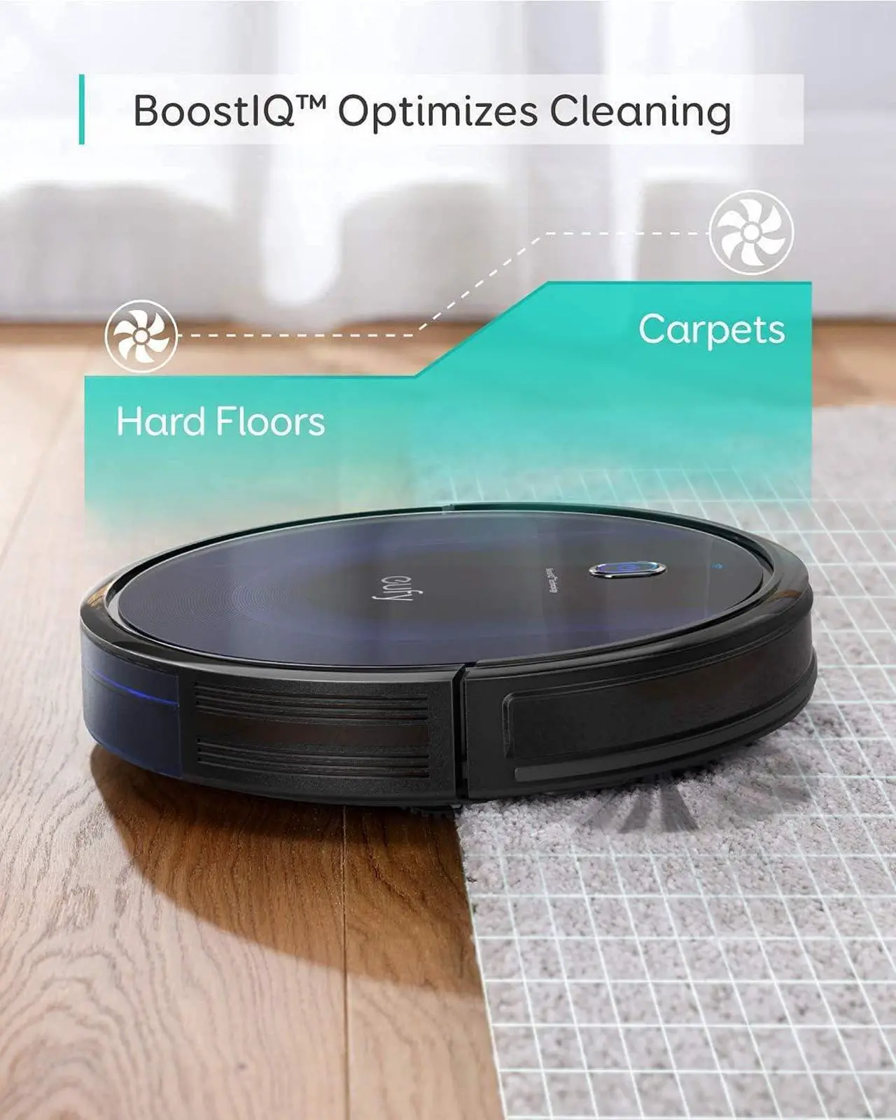 Alt view image 6 of 7 - Eufy BoostIQ RoboVac 15C MAX, Wi-Fi Connected, Super-Thin, 2000Pa Suction, Quiet, Self-Charging Robotic Vacuum Cleaner, Cleans Hard Floors to Medium-Pile Carpets, Black (Renewed)