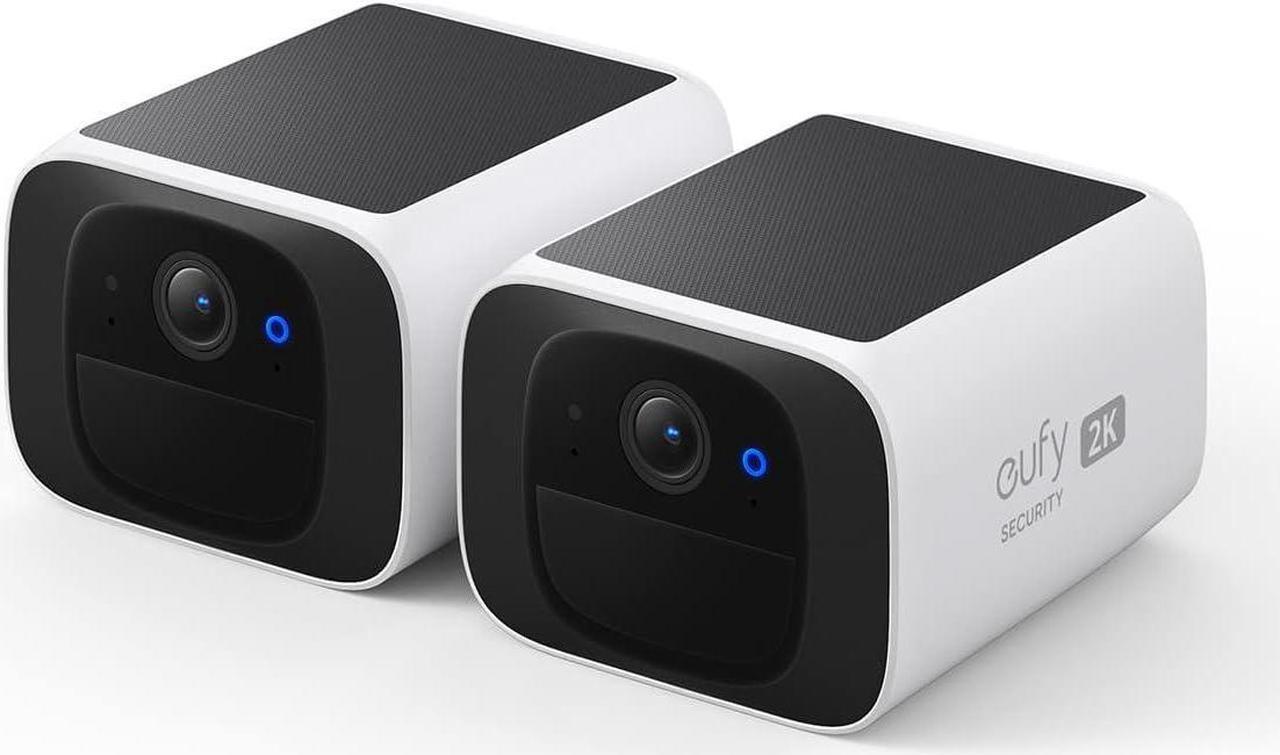 Main image of eufy Security S220 SoloCam, Solar Security Camera, Wireless Outdoor Camera, Continuous Power, 2K Resolution, Wireless, 2.4 GHz Wi-Fi, No Monthly Fee, HomeBase 3 Compatible 2 Packs