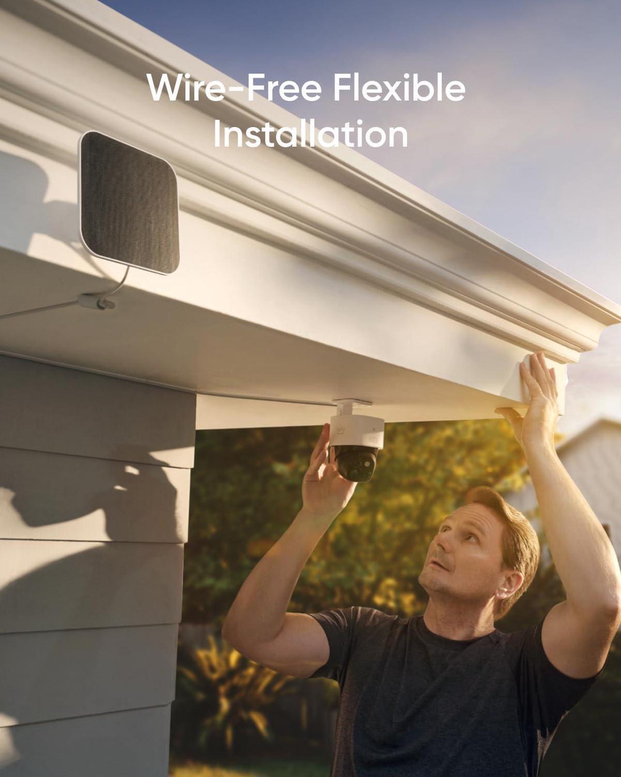 Alt view image 6 of 6 - eufy Security SoloCam S340, Solar Security Camera, Wireless Outdoor Camera, 360° Surveillance, No Blind Spots, 2.4 GHz Wi-Fi, No Monthly Fee, HomeBase S380 Compatible