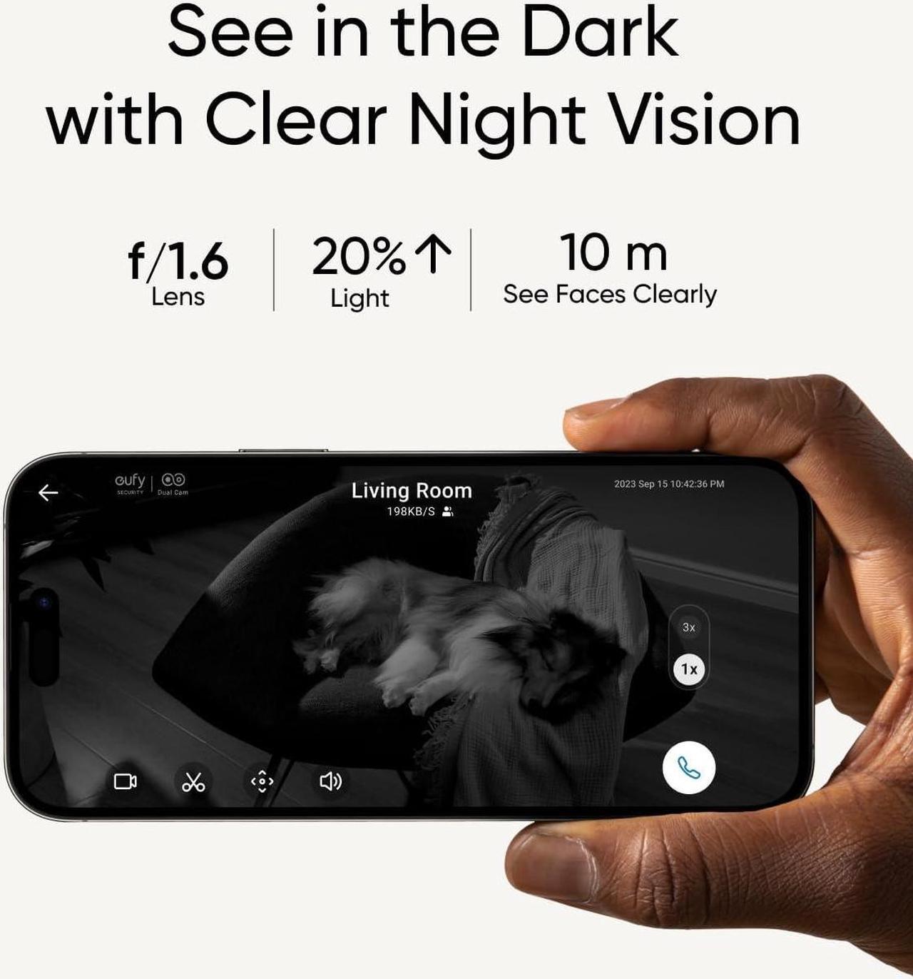 Alt view image 6 of 6 - eufy Security Indoor Cam S350, Dual Cameras, 4K UHD Resolution Security Camera with 8× Zoom and 360° PTZ, Human/Pet AI, Ideal for Baby Monitor/Pet Camera/Home Security, Dual-Band Wi-Fi 6, Plug in