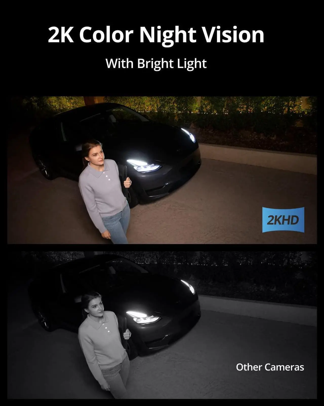 Alt view image 4 of 7 - eufy Security S100 Wired Wall Light Cam (2-Pack), Security Camera Outdoor, 2K Camera with 1200 Lumen Light, Color Night Vision, Motion Activated Light, AI Smart Detection, IP65 Waterproof