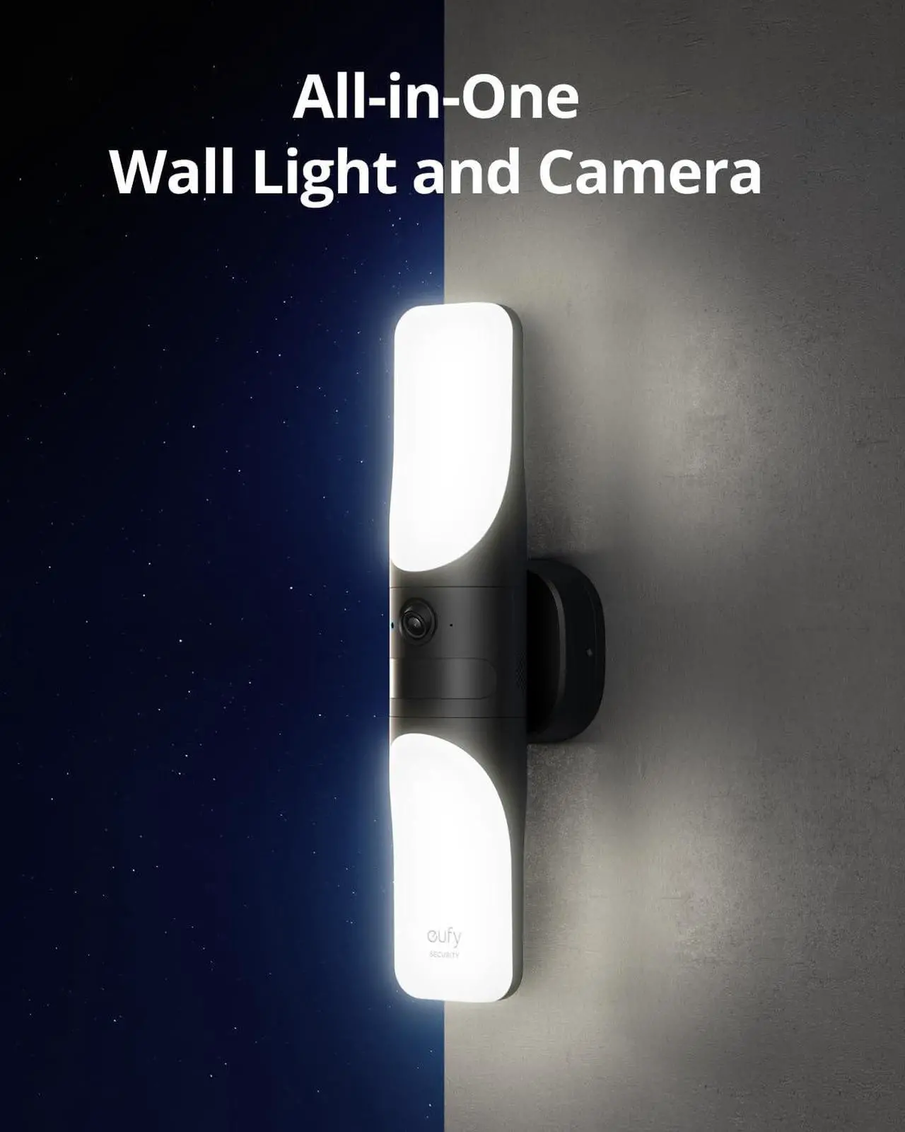 Alt view image 2 of 7 - eufy Security S100 Wired Wall Light Cam (2-Pack), Security Camera Outdoor, 2K Camera with 1200 Lumen Light, Color Night Vision, Motion Activated Light, AI Smart Detection, IP65 Waterproof