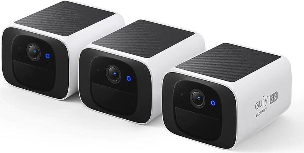 Main image of eufy Security S220 SoloCam 3-Cam Pack, Solar Charging, Wireless Outdoor Camera, Continuous Power, 2K Resolution, Day and Night Clarity, 2.4 GHz Wi-Fi, No Monthly Fee