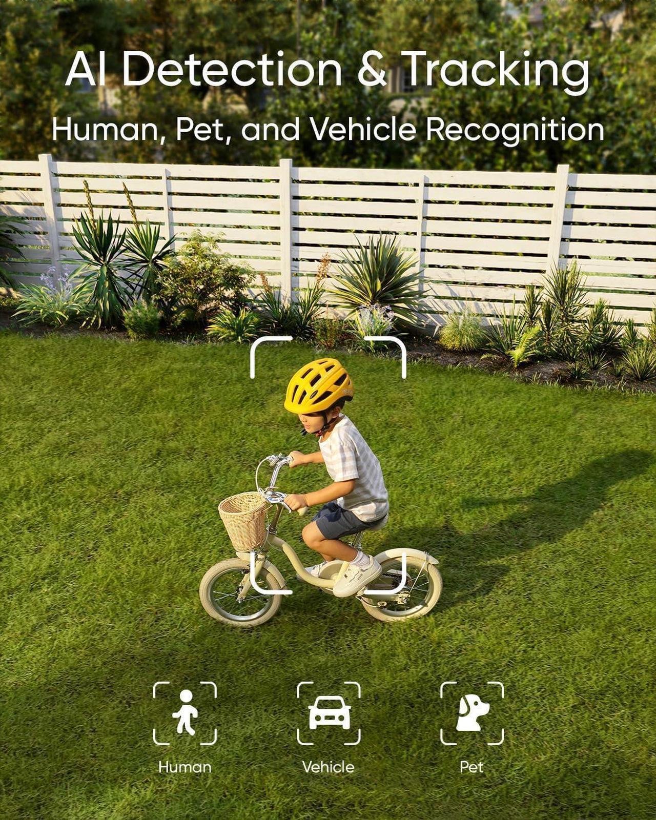 Alt view image 4 of 7 - eufy Security Floodlight Camera E340 Wired,360° Pan and Tilt,24/7 Recording,Dual-Band Wi-Fi, 2,000 Lumens,Motion-Activated,Dual Camera,HomeBase 3 Compatible,Local Storage,No Monthly Fee (Renewed)