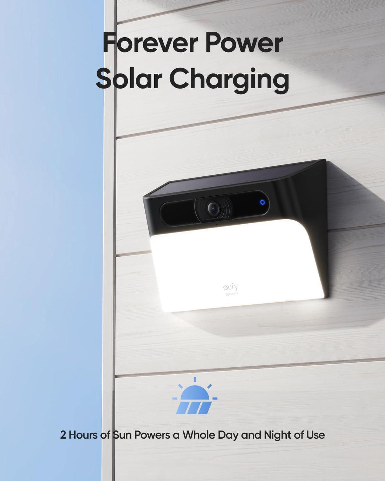 Alt view image 3 of 7 - eufy Security Solar Wall Light Cam S120,Solar Security Camera,Wireless Outdoor Camera,2K Camera, Forever Power,Motion Activated Light,AI Detection,IP65 Waterproof,Spotlight,No Monthly Fee (Renewed)
