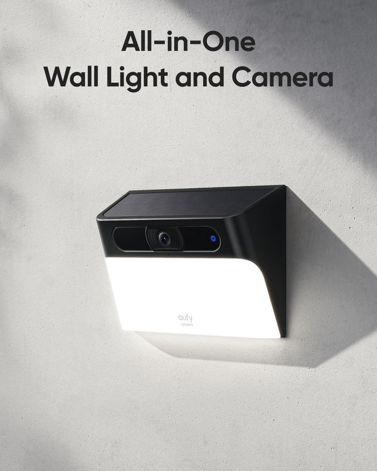 Alt view image 2 of 7 - eufy Security Solar Wall Light Cam S120,Solar Security Camera,Wireless Outdoor Camera,2K Camera, Forever Power,Motion Activated Light,AI Detection,IP65 Waterproof,Spotlight,No Monthly Fee (Renewed)