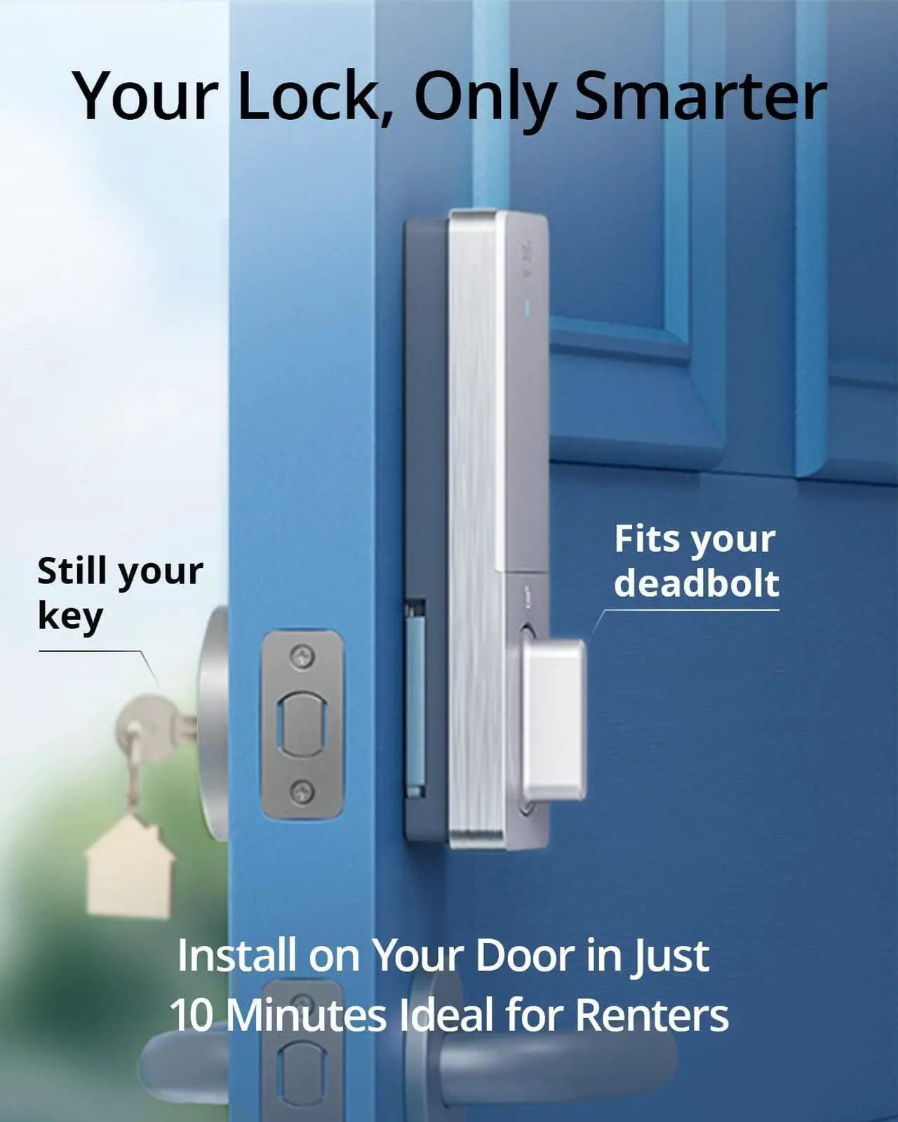 Alt view image 3 of 7 - eufy Security Retrofit Smart Lock E130+Wireless Fingerprint Keypad, Fits Your Existing Deadbolt, Fingerprint Smart Lock, Wi-Fi, App Remote Control, IP65 Waterproof